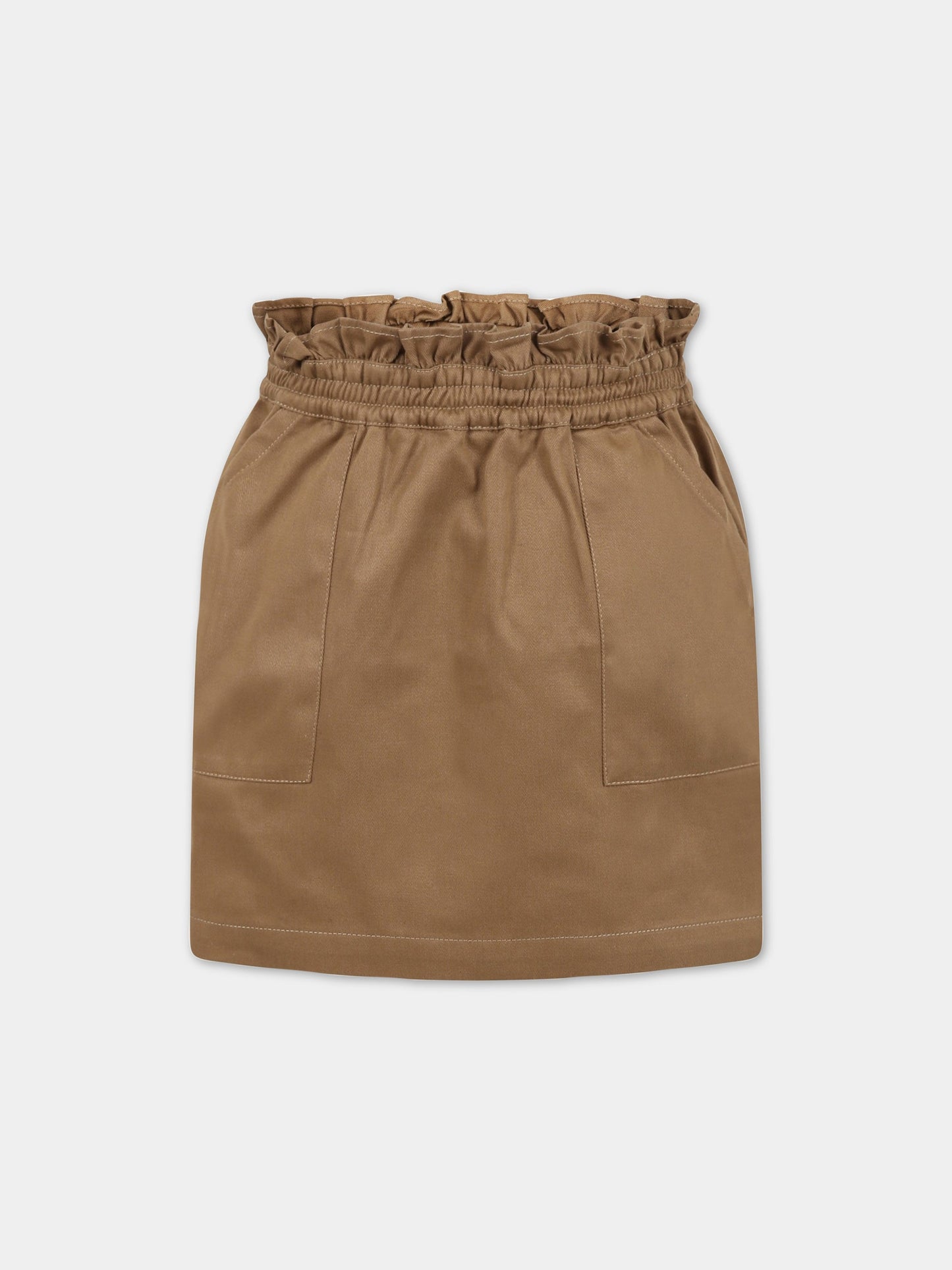 Gonna verde per bambina con iconico aquilotto,Armani Junior,3R3N08 1NX0Z 0409