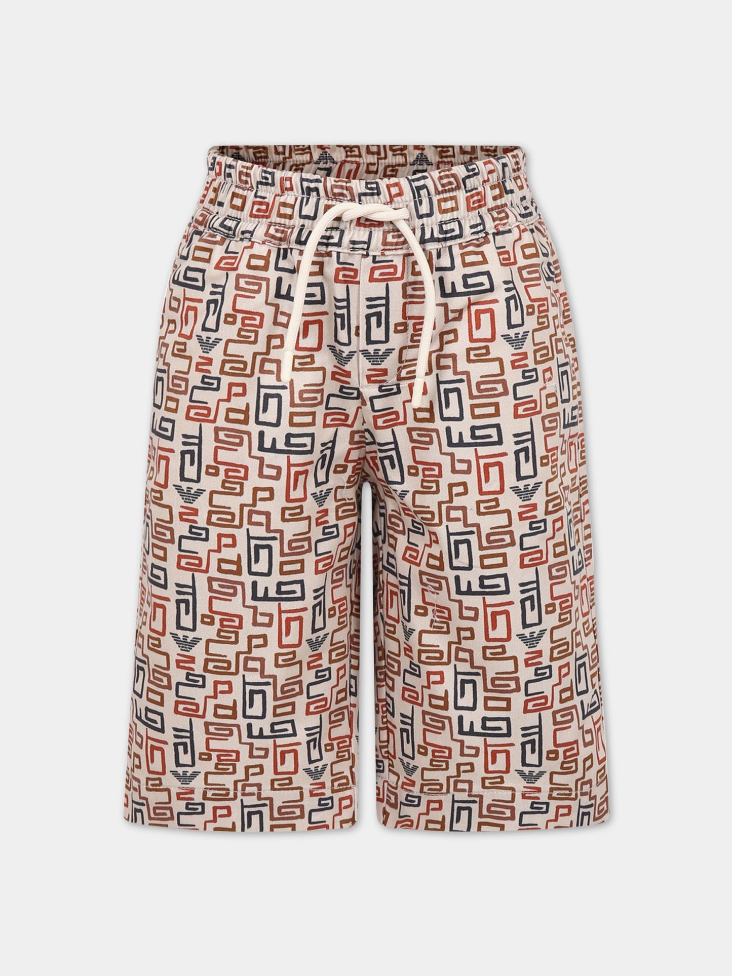 Shorts avorio per bambino con logo,Armani Junior,3R4S6F 1NX4Z F184