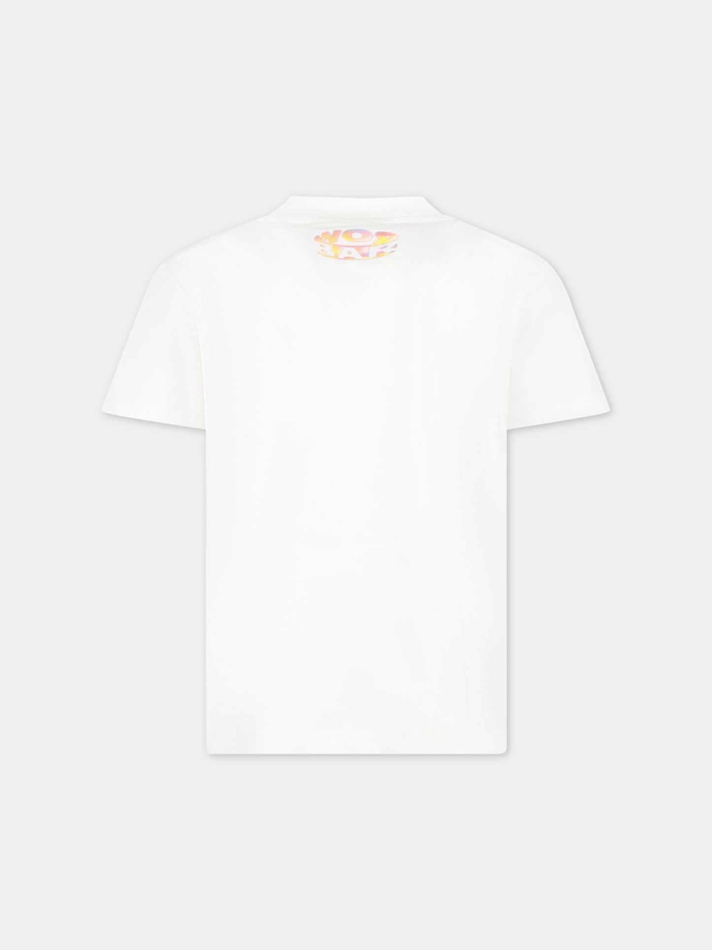 T-shirt bianca per bambino con smile nero,Barrow,032936 002