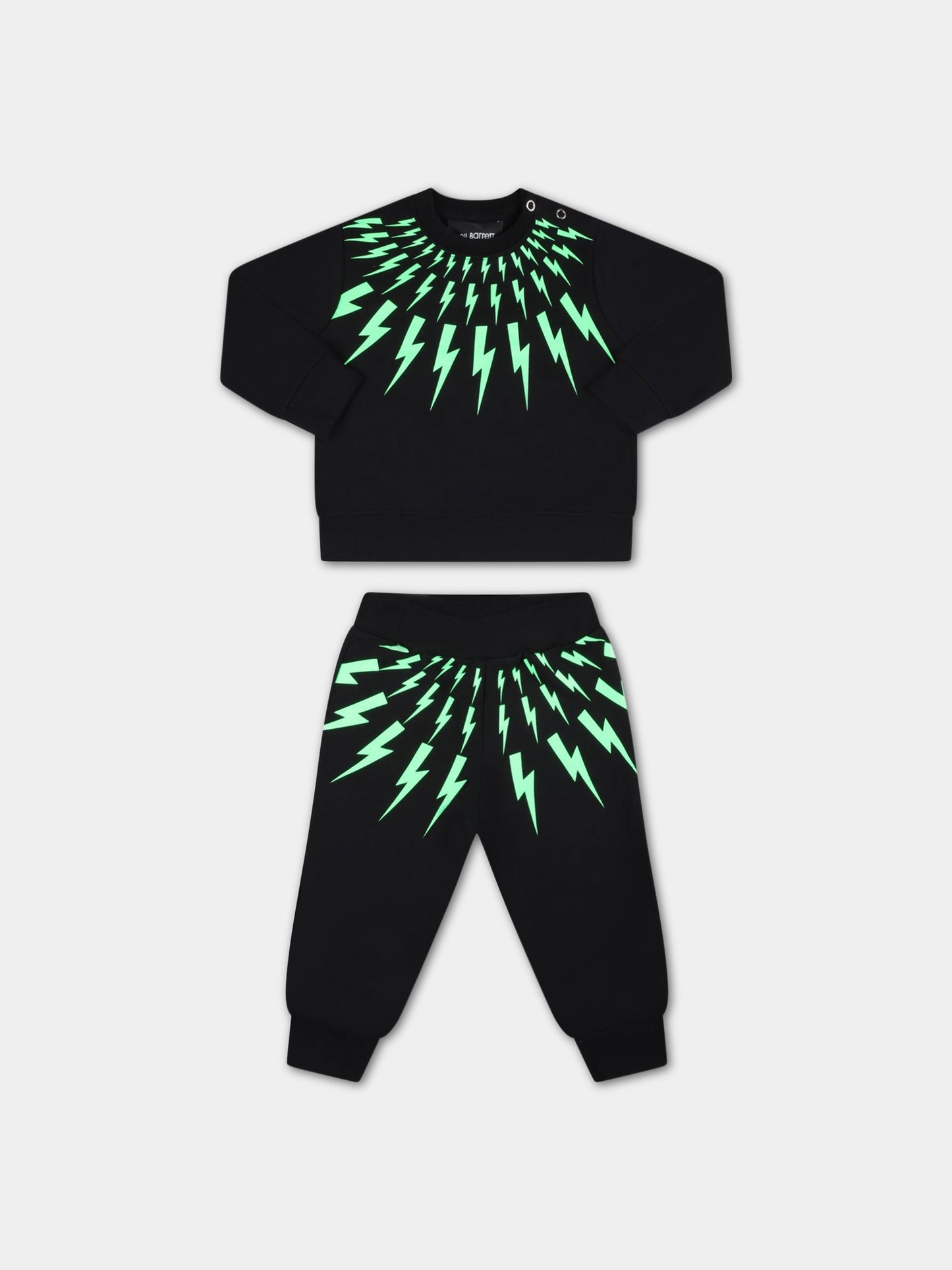 Tuta nera per neonato con sette,Neil Barrett Kids,033627 110/48