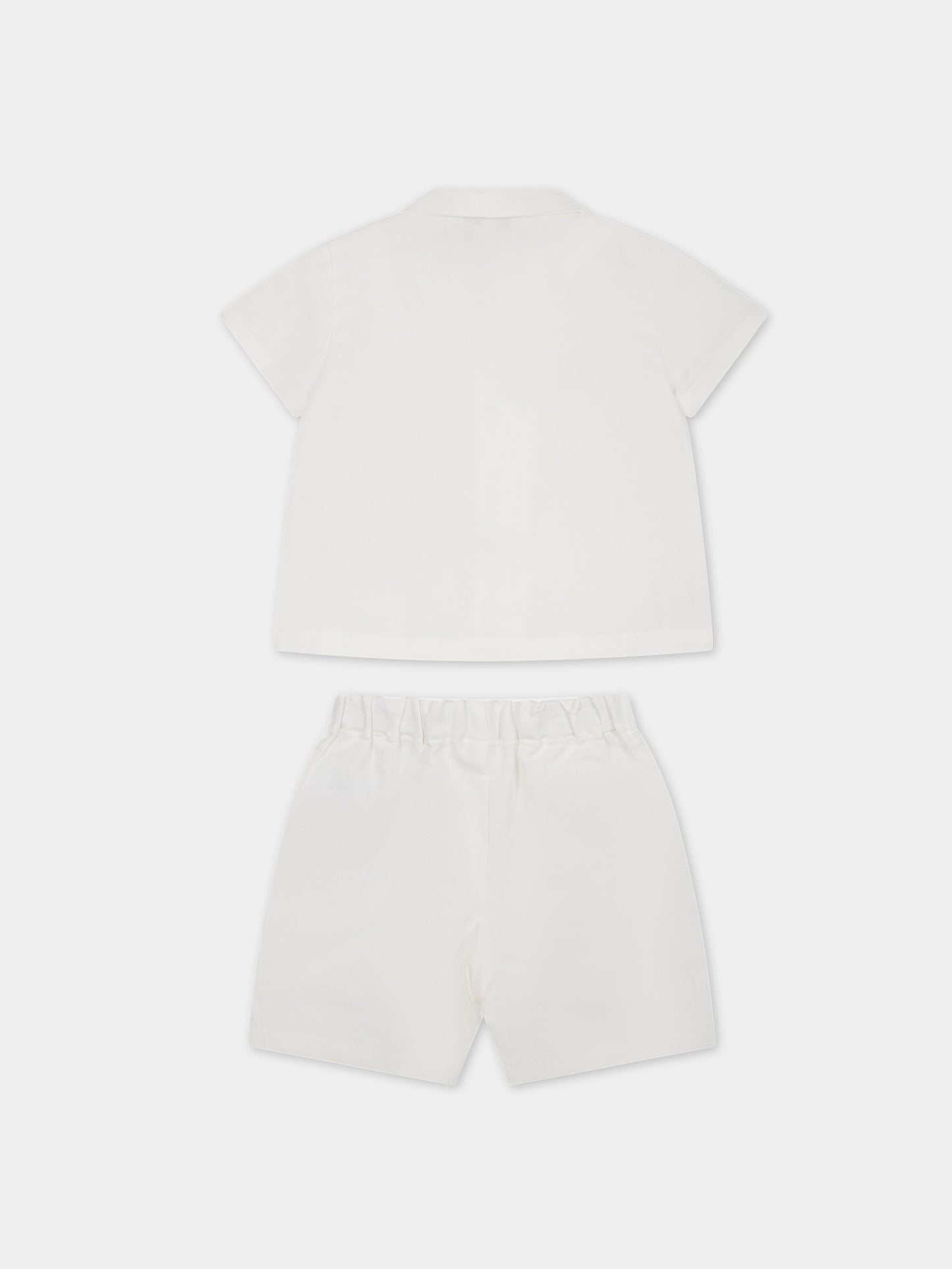 Completo bianco per neonato con iconico aquilotto,Armani Junior,3RHVJ5 4N7RZ 0101