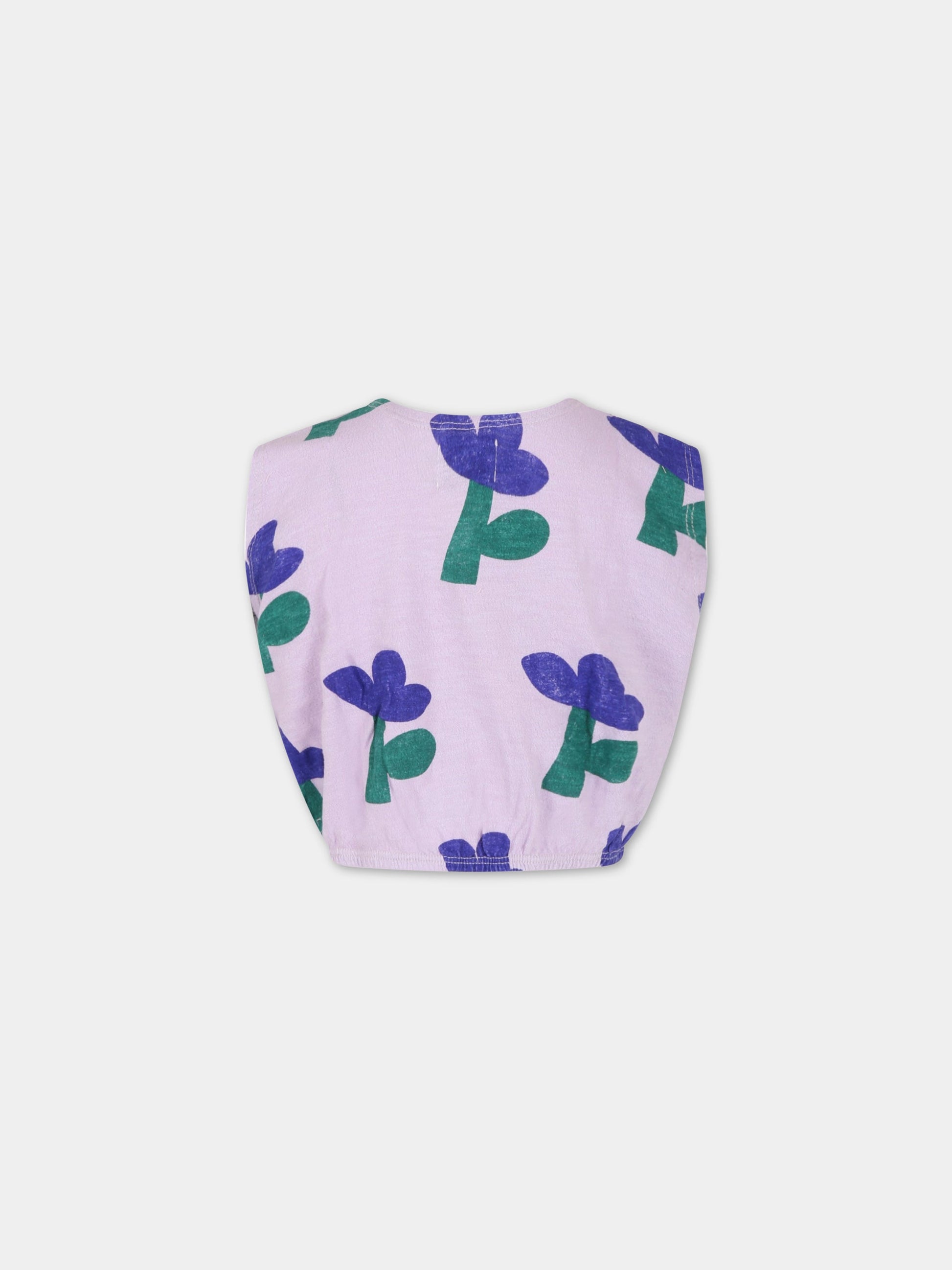 Canotta viola per bambina con fiori,Bobo Choses,123AC021