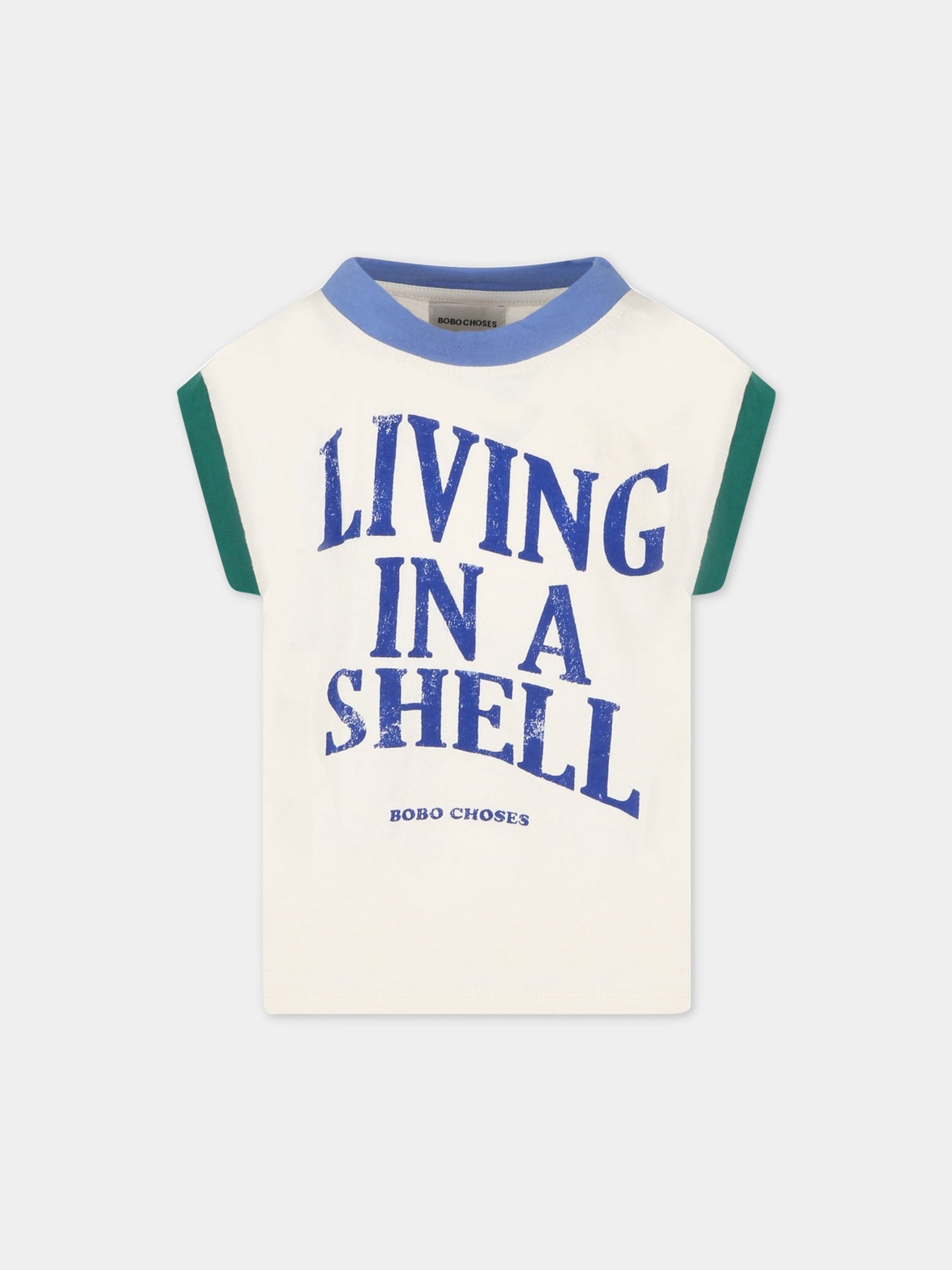 Canotta avorio per bambina con scritta,Bobo Choses,123AC022