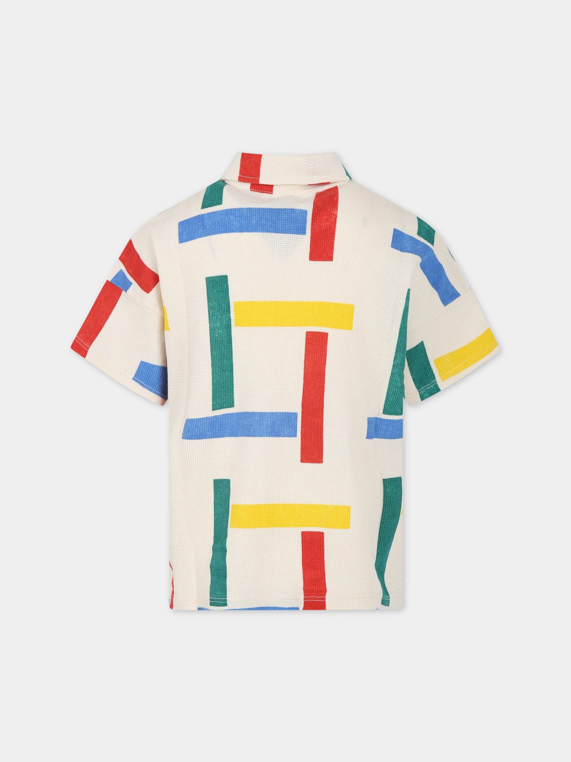 Polo avorio per bambino con logo,Bobo Choses,123AC030