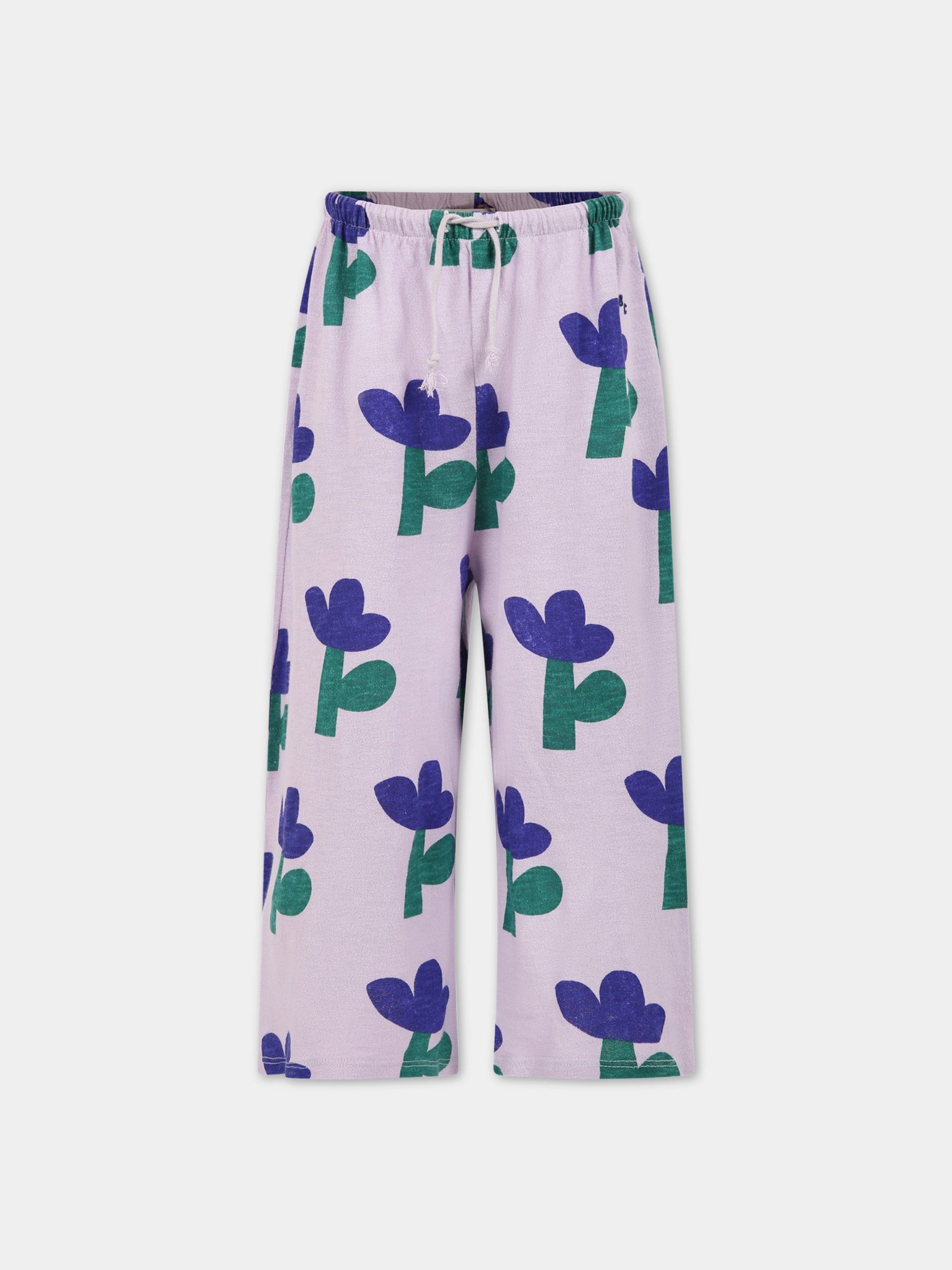 Pantaloni viola per bambina con logo,Bobo Choses,123AC084