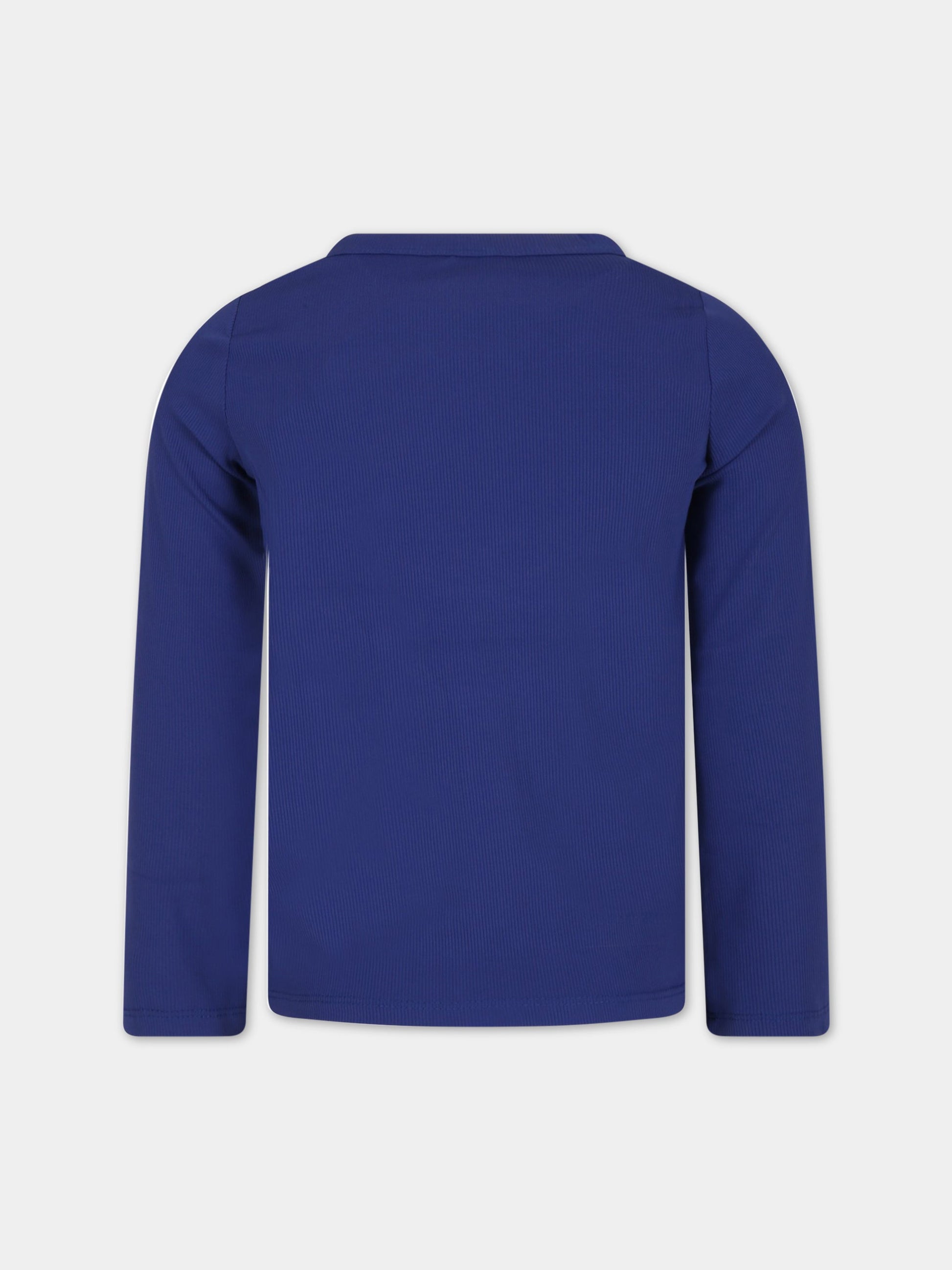 T-shirt blu per bambino con stampa e logo,Bobo Choses,123AC147