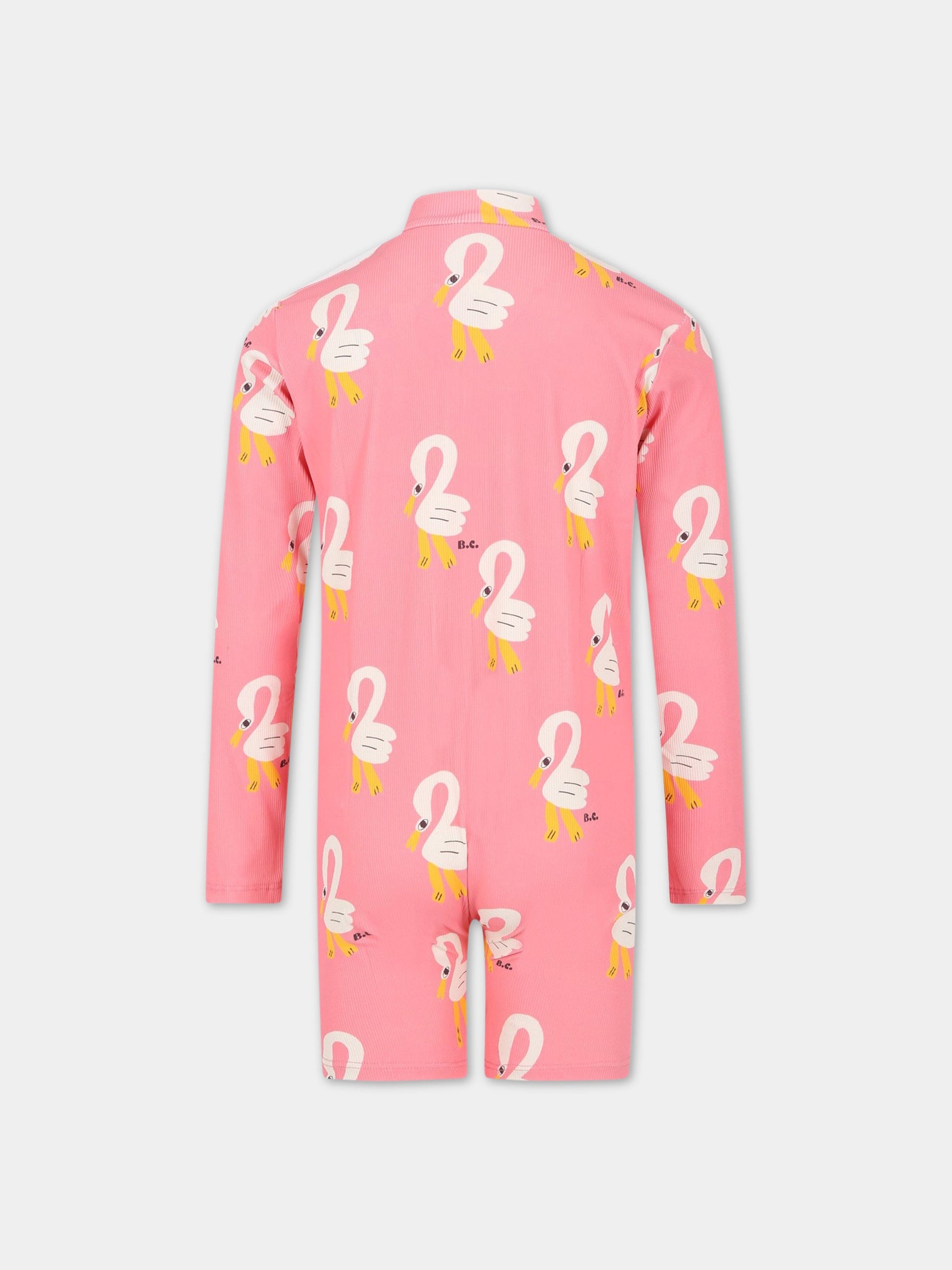 Tuta-mare rosa per bambina con logo,Bobo Choses,123AC149