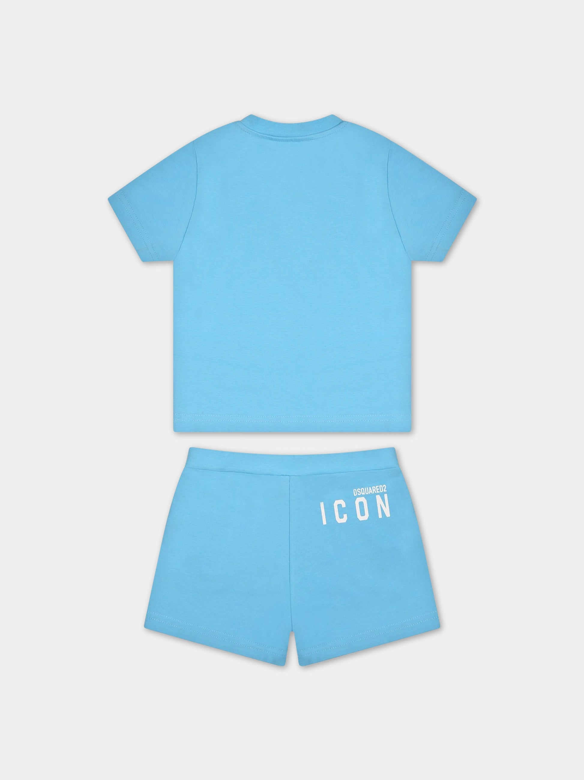 Completo celeste per neonato con logo,Dsquared2,DQ1038 D008J DQ818