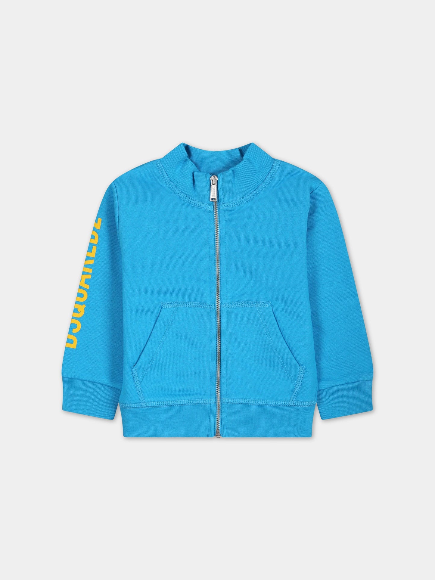 Felpa azzurra per neonato con logo,Dsquared2,DQ1764 D0A4D DQ817