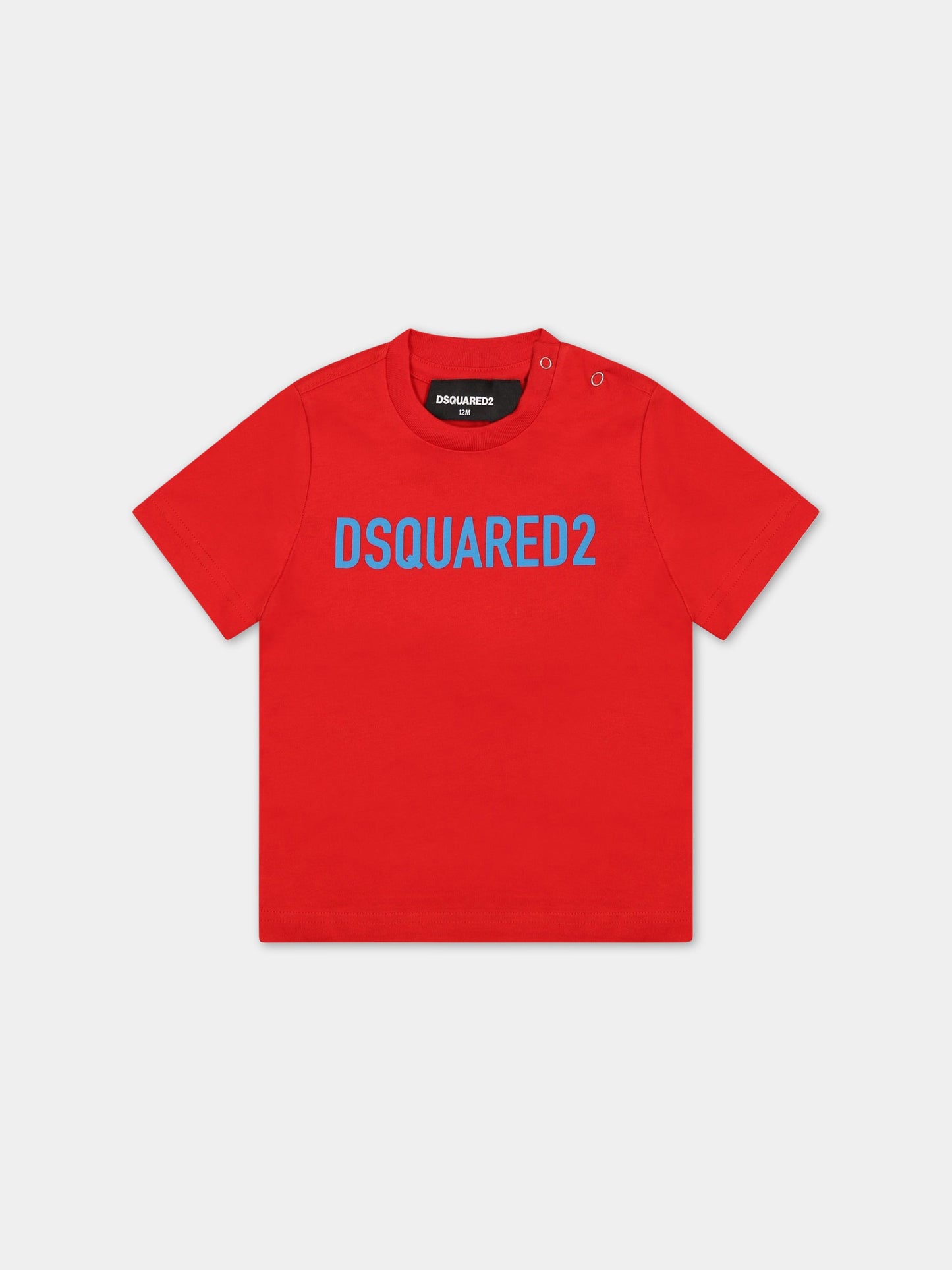 T-shirt rossa per neonato con logo,Dsquared2,DQ1781 D0A4C DQ413