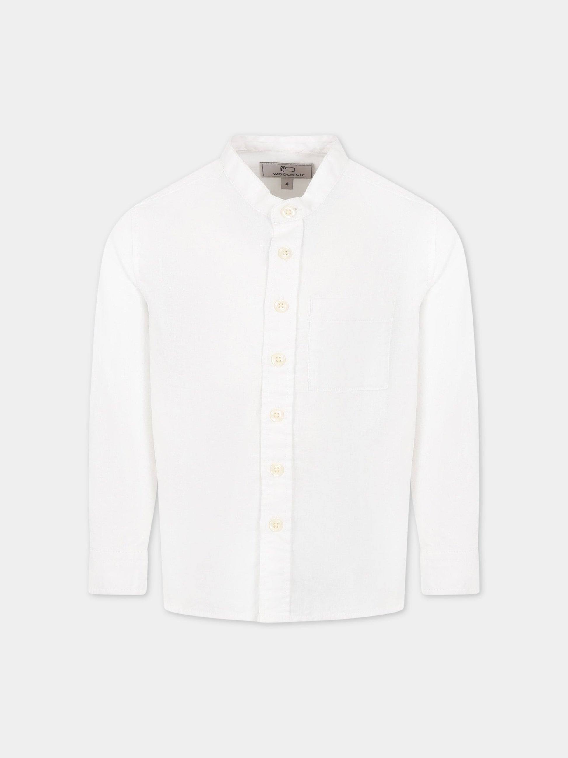 Camicia bianco per bambino con logo,Woolrich Kids,CFWKSI0059MRUT3377 8270