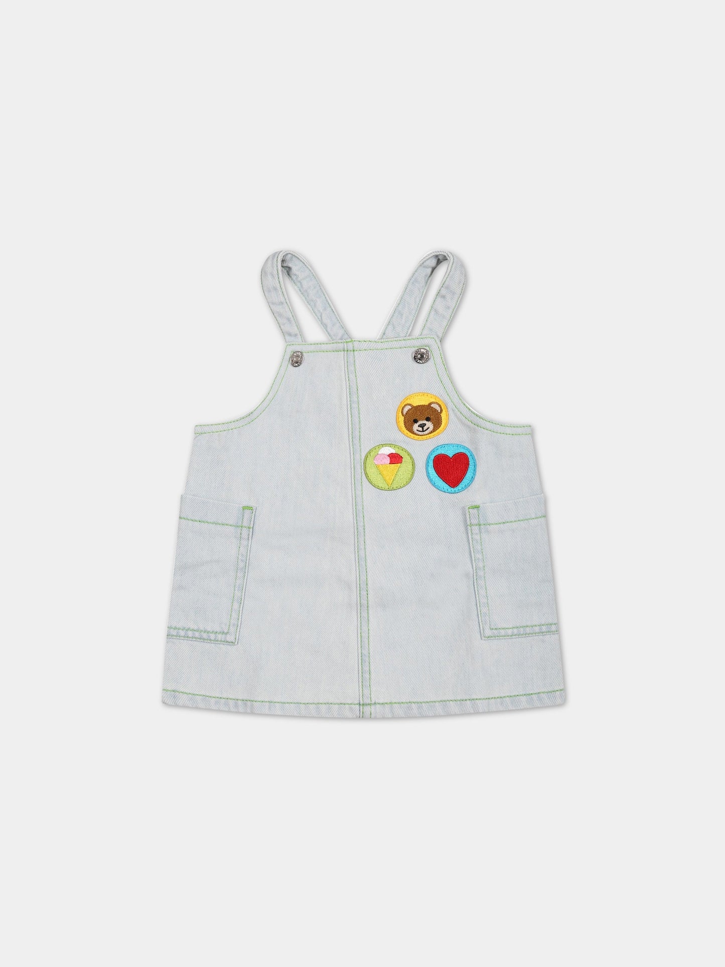 Completo multiticolor per neonata con logo e Teddy Bear,Moschino Kids,MDG00Q L0E12 40213