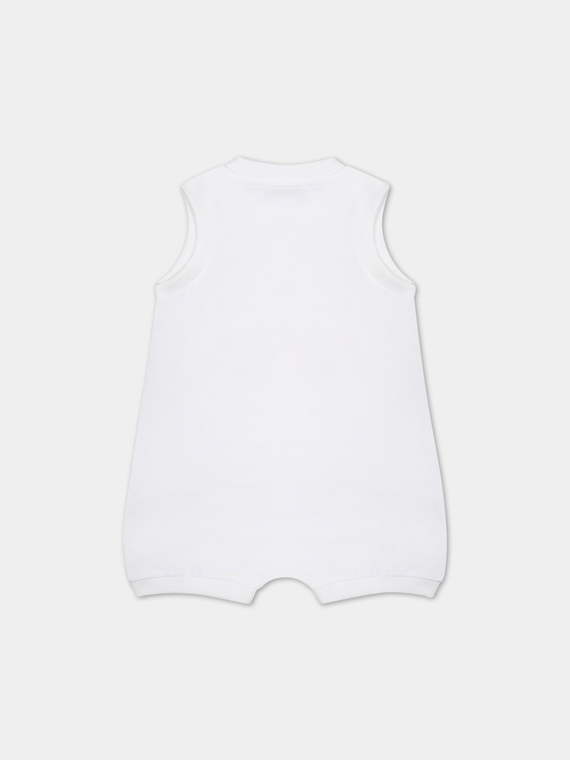 Pagliaccetto bianco per neonati con Teddy Bear,Moschino Kids,MMY043 LBA08 10101