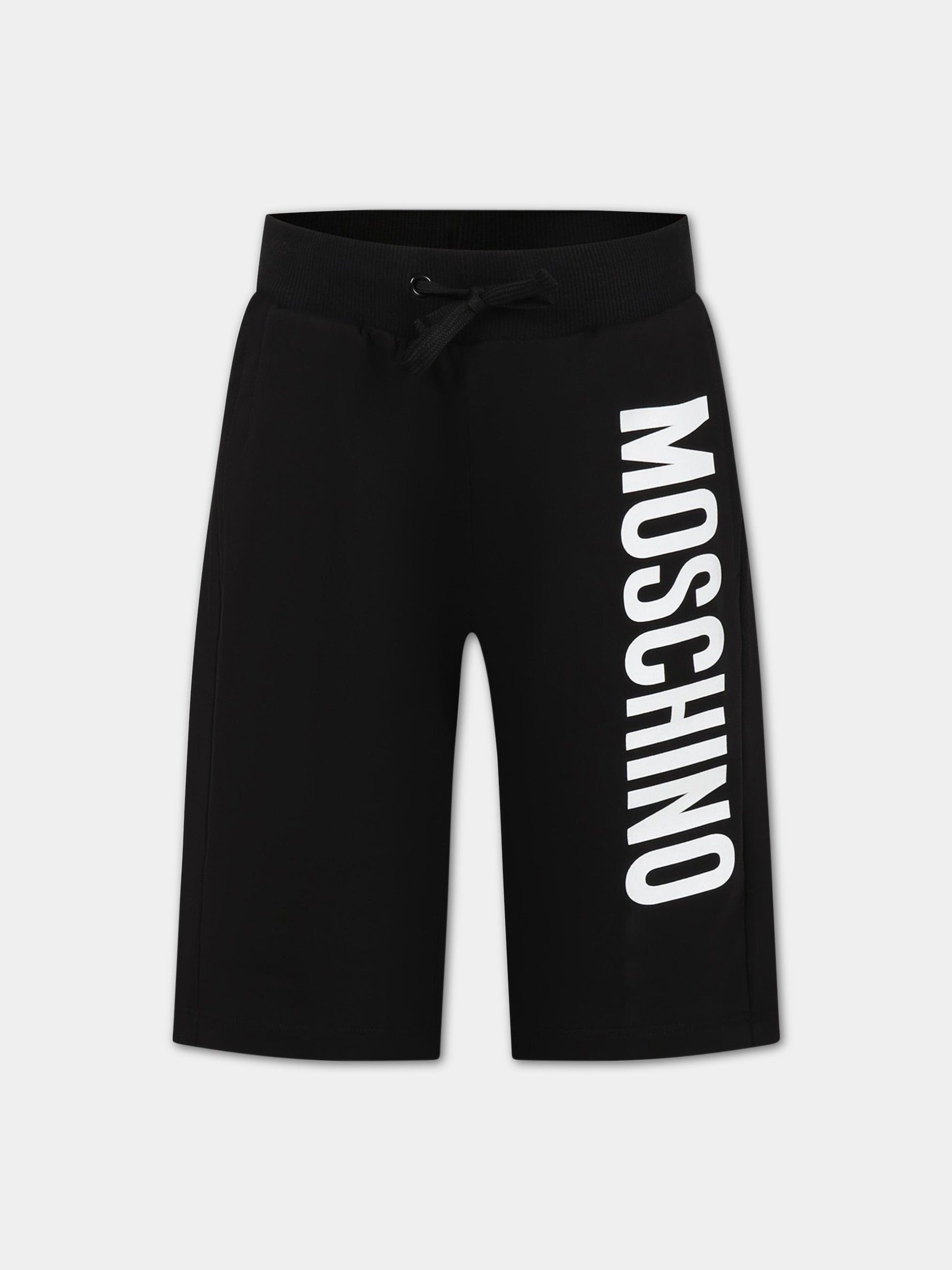 Shorts nero per bambino con logo,Moschino Kids,HPQ007 LDA27 60100