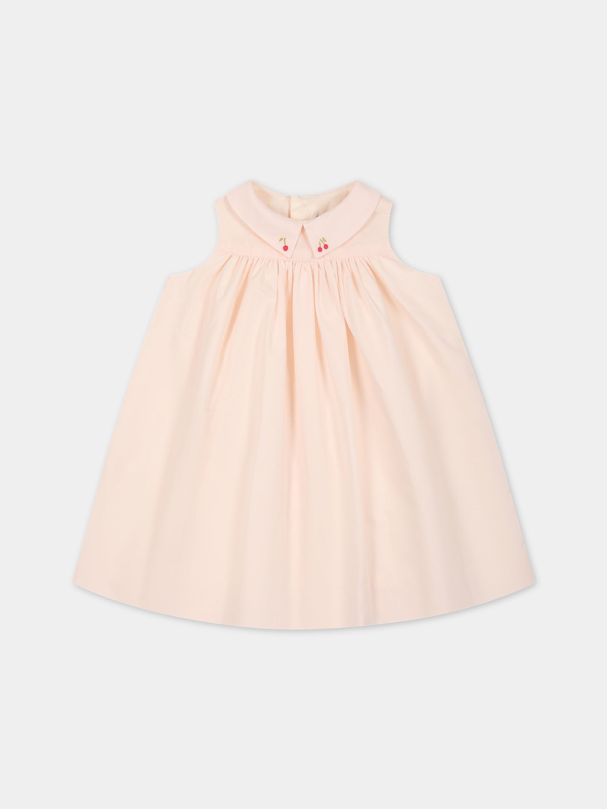 Vestito rosa per neonata con ciliegie,Bonpoint,S03XDRW00002 020