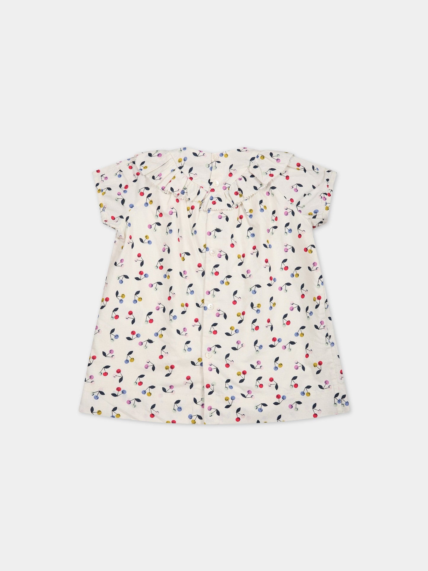 Vestiro avorio per neonata con ciliegie,Bonpoint,S03XDRW00111 680