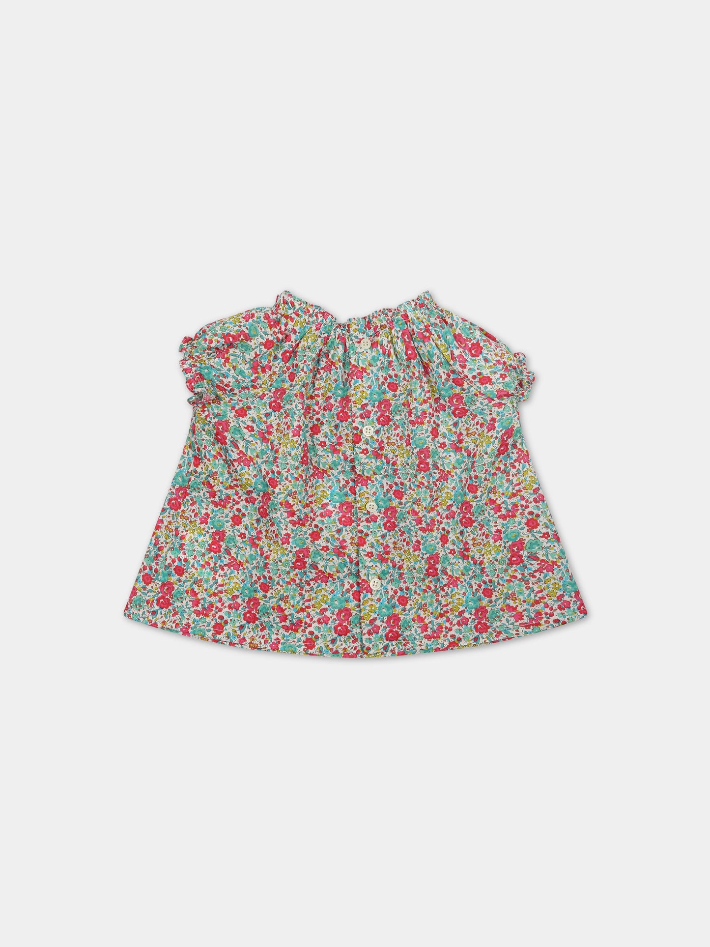 T-shirt multicolor per neonata con stampa liberty,Bonpoint,S03XBLW00008 544A
