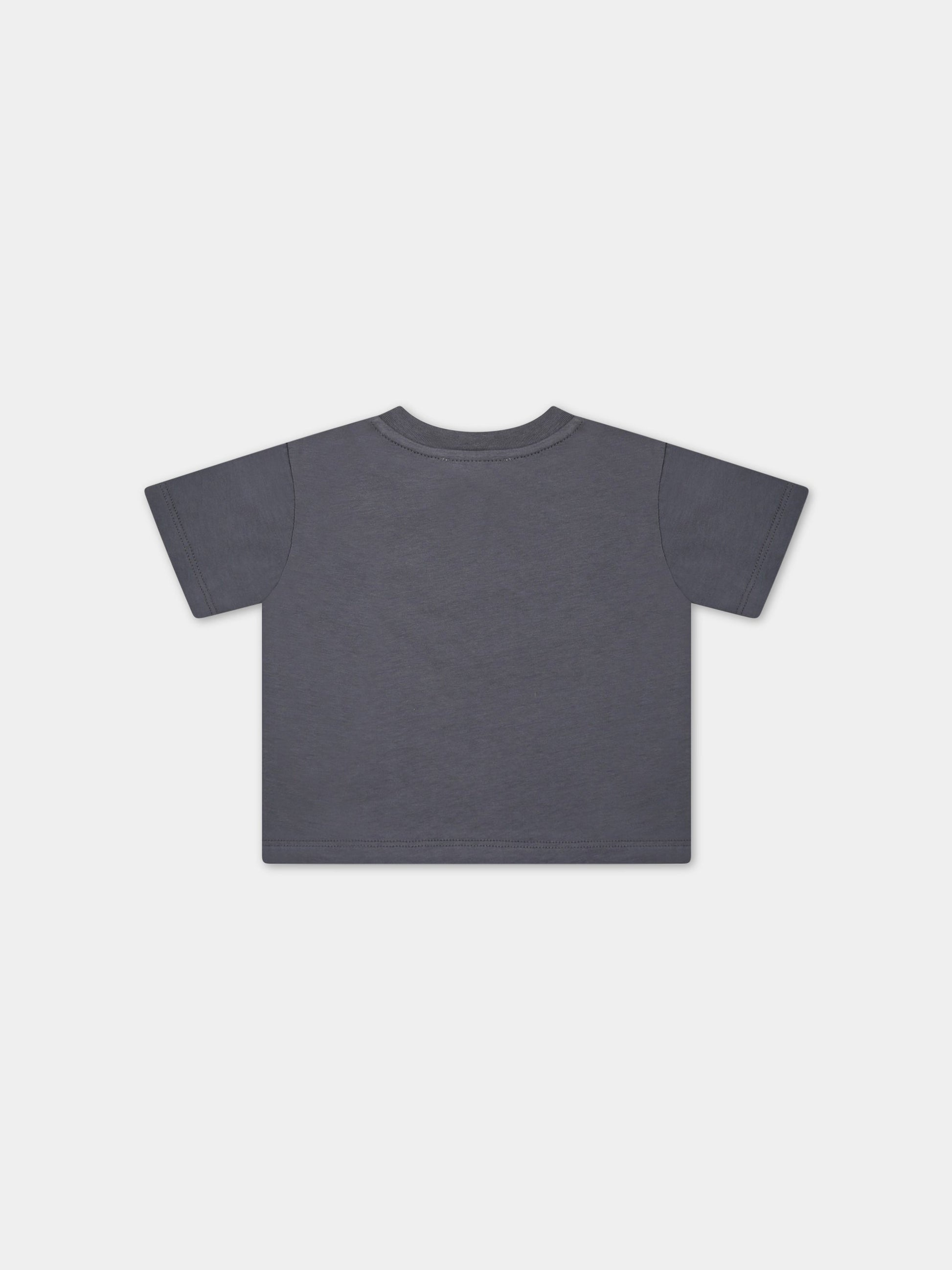 T-shirt grigia per neonato con logo,Bonpoint,S03YTSK00101 114
