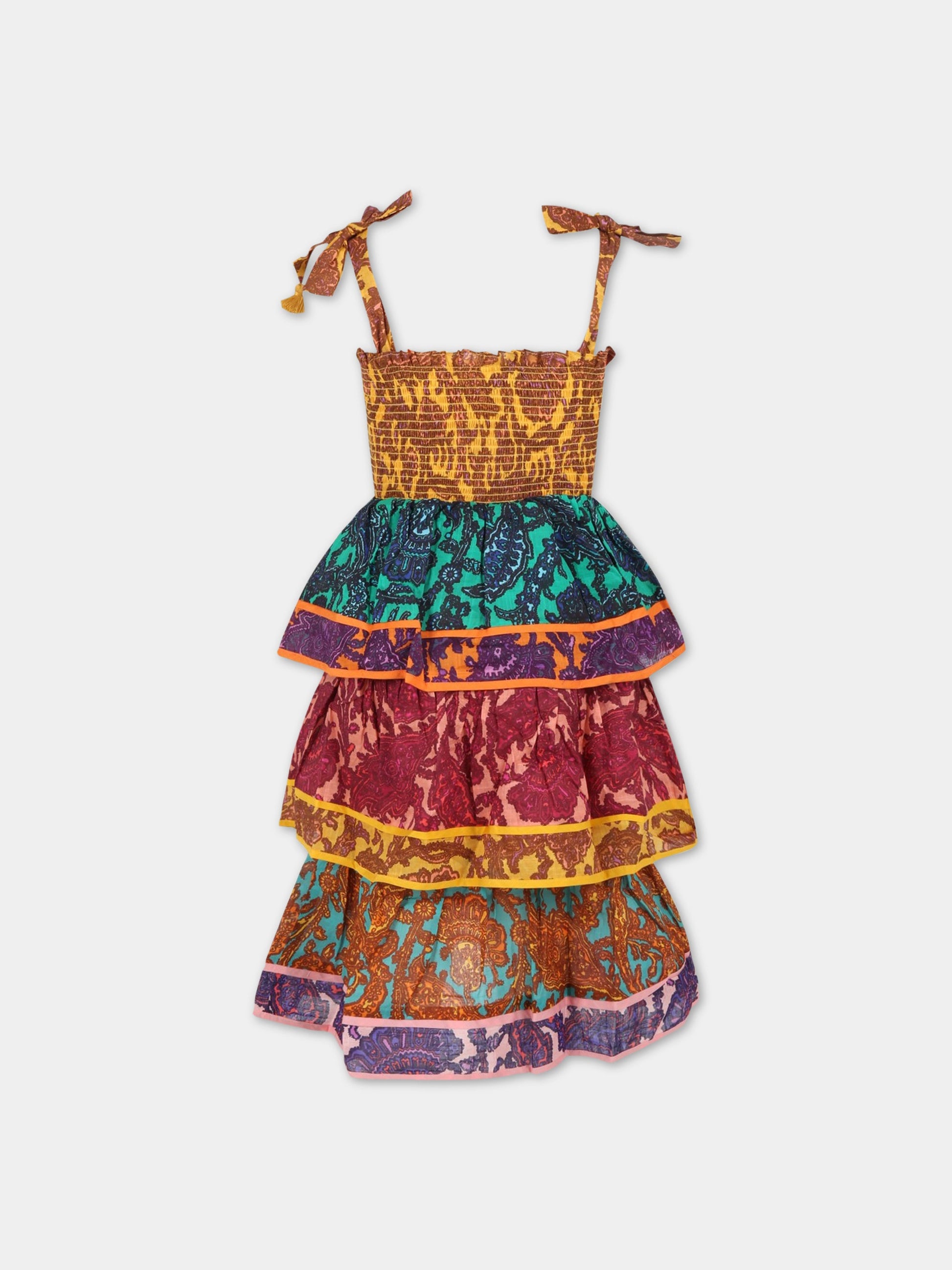 Vestito multicolor per bambina con stampa colorta,Zimmermann,3089DTIG SPP