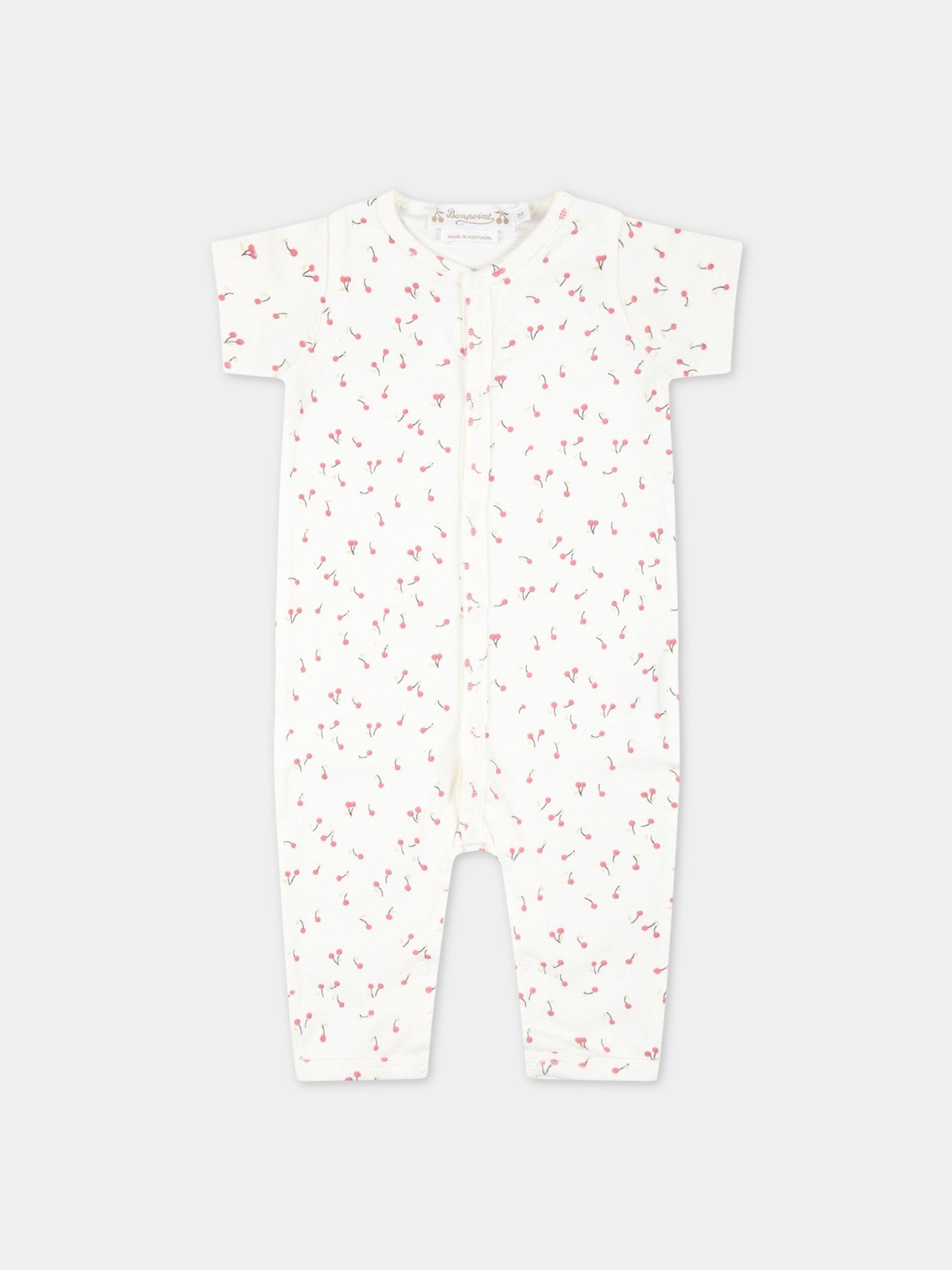 Tutina avorio per neonata con ciliegie,Bonpoint,S03XOVK00050 622C