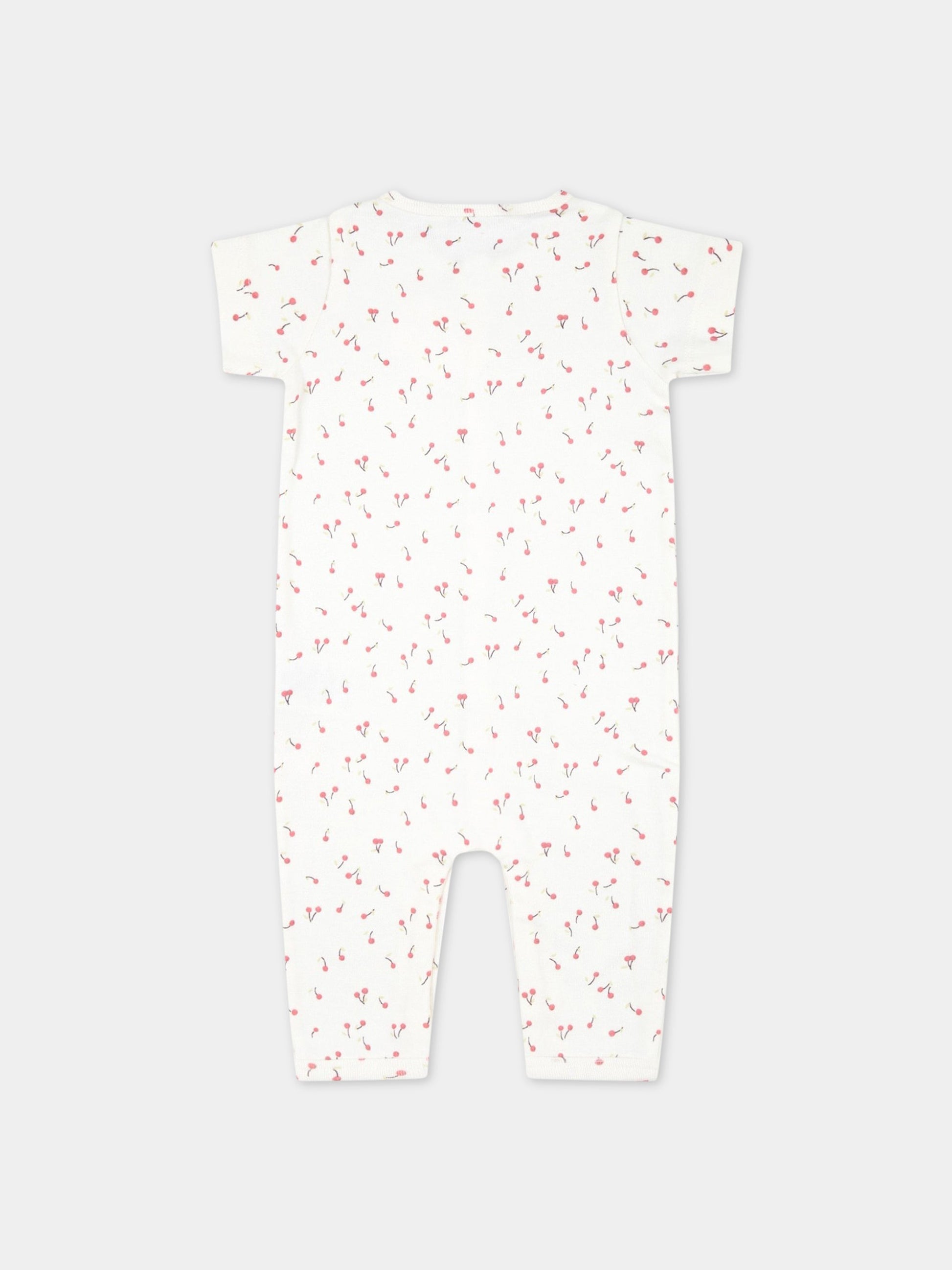 Tutina avorio per neonata con ciliegie,Bonpoint,S03XOVK00050 622C