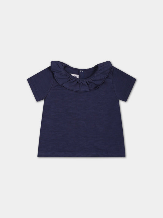 T-shirt blu per neonata,Petit Bateau,A06ZT CHALOUPE