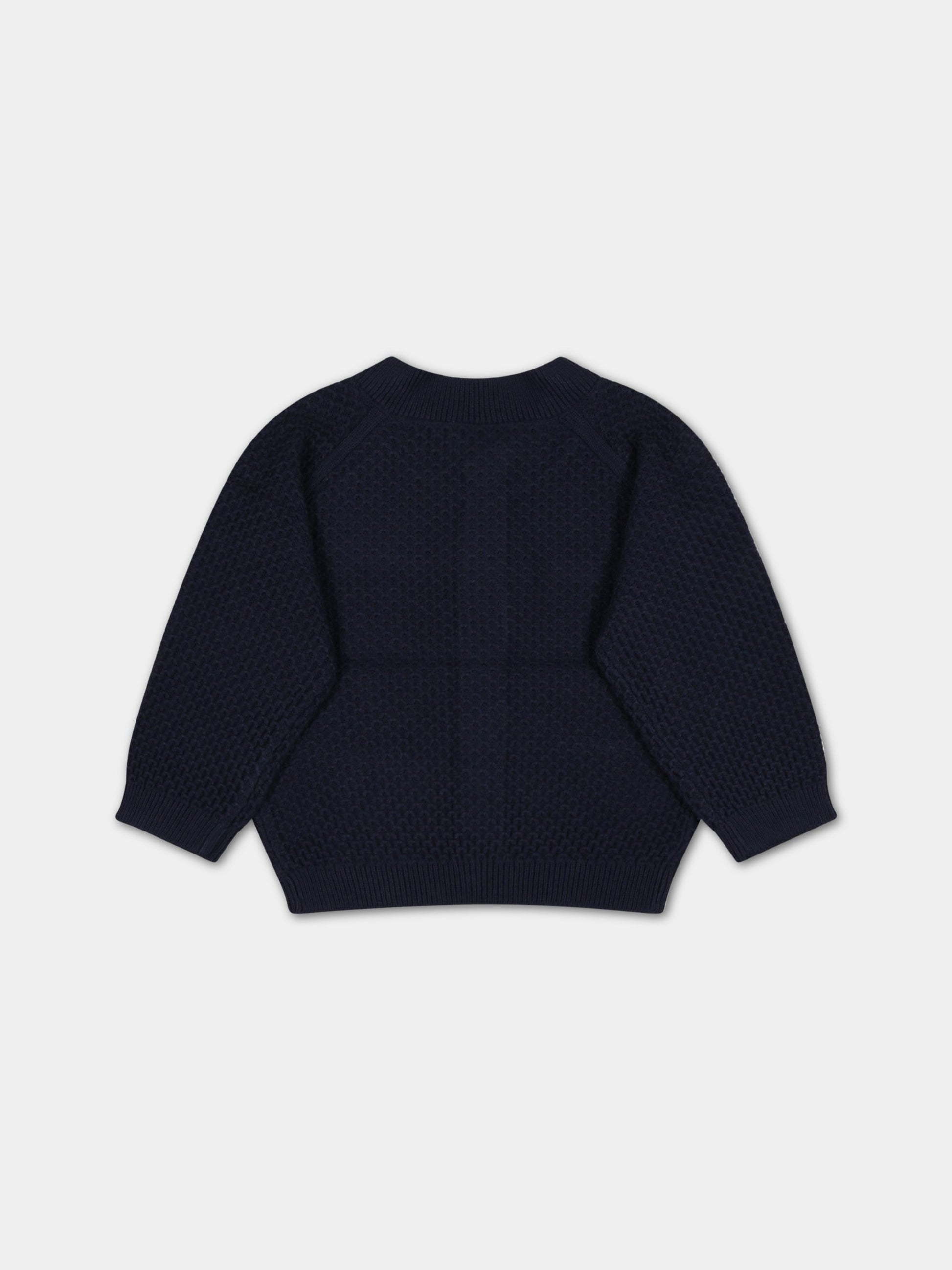 Cardigan blu per neonato,Petit Bateau,A06VK SMOKING