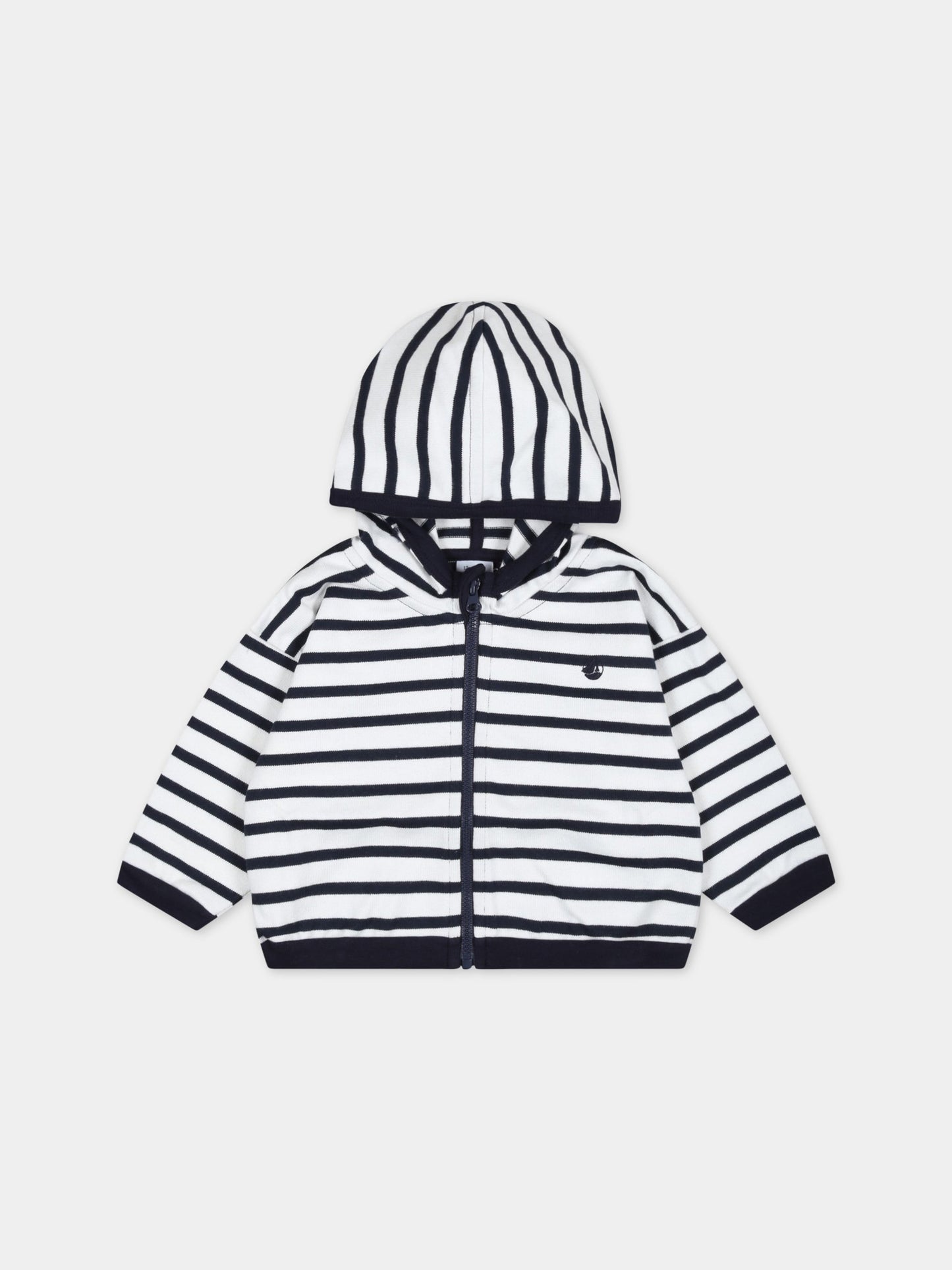 Felpa multicolor per bambino con logo,Petit Bateau,A072S MARSHMALLOW/SMOKING
