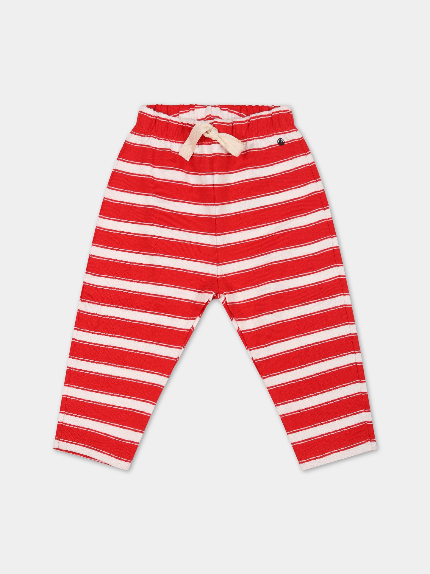 Pantaloni rossi per neonati con logo,Petit Bateau,A07Q4 PEPS/MARSHMALLOW