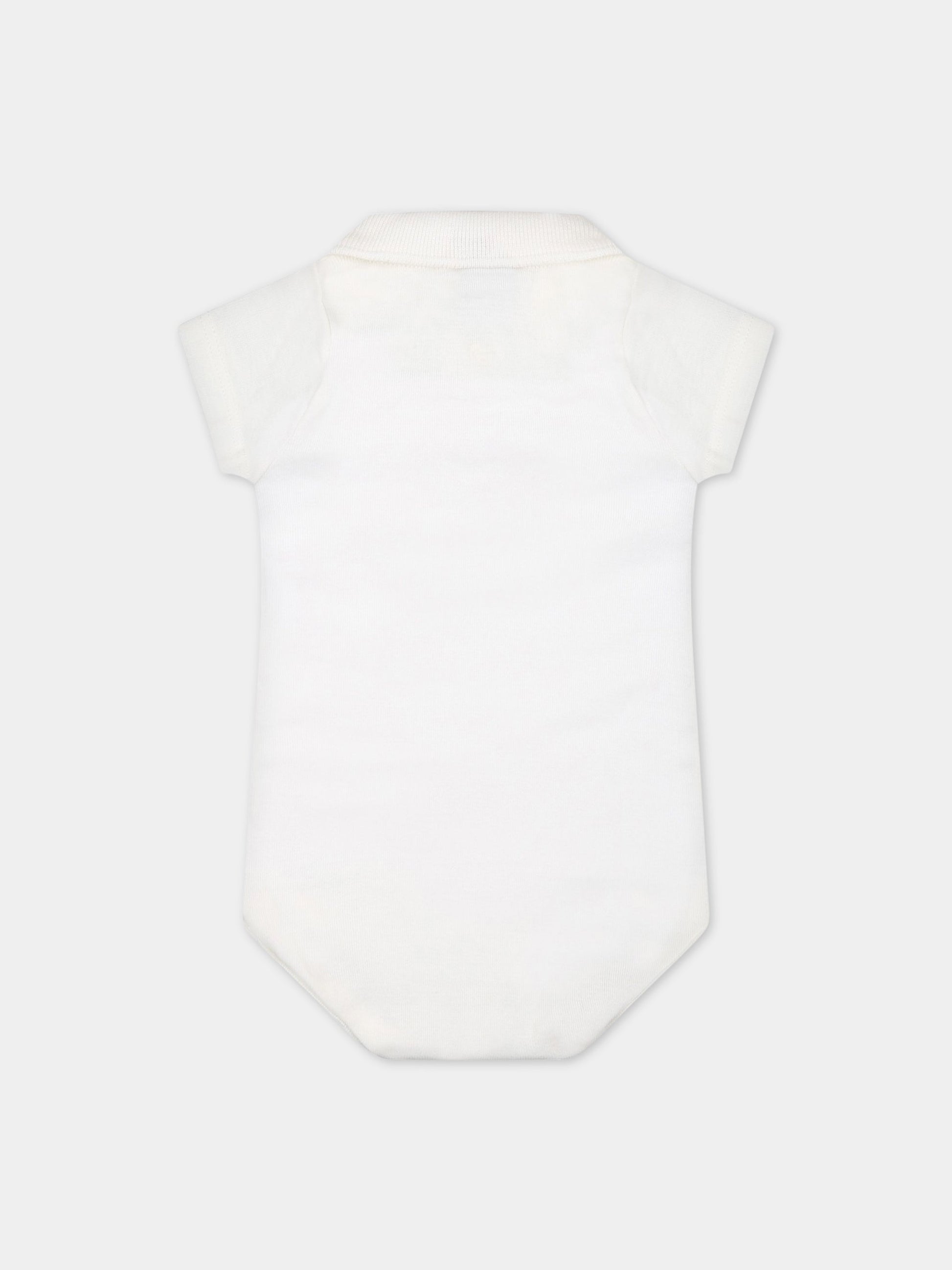 Body avorio per neonati con logo,Petit Bateau,A05RK MARSHMALLOW