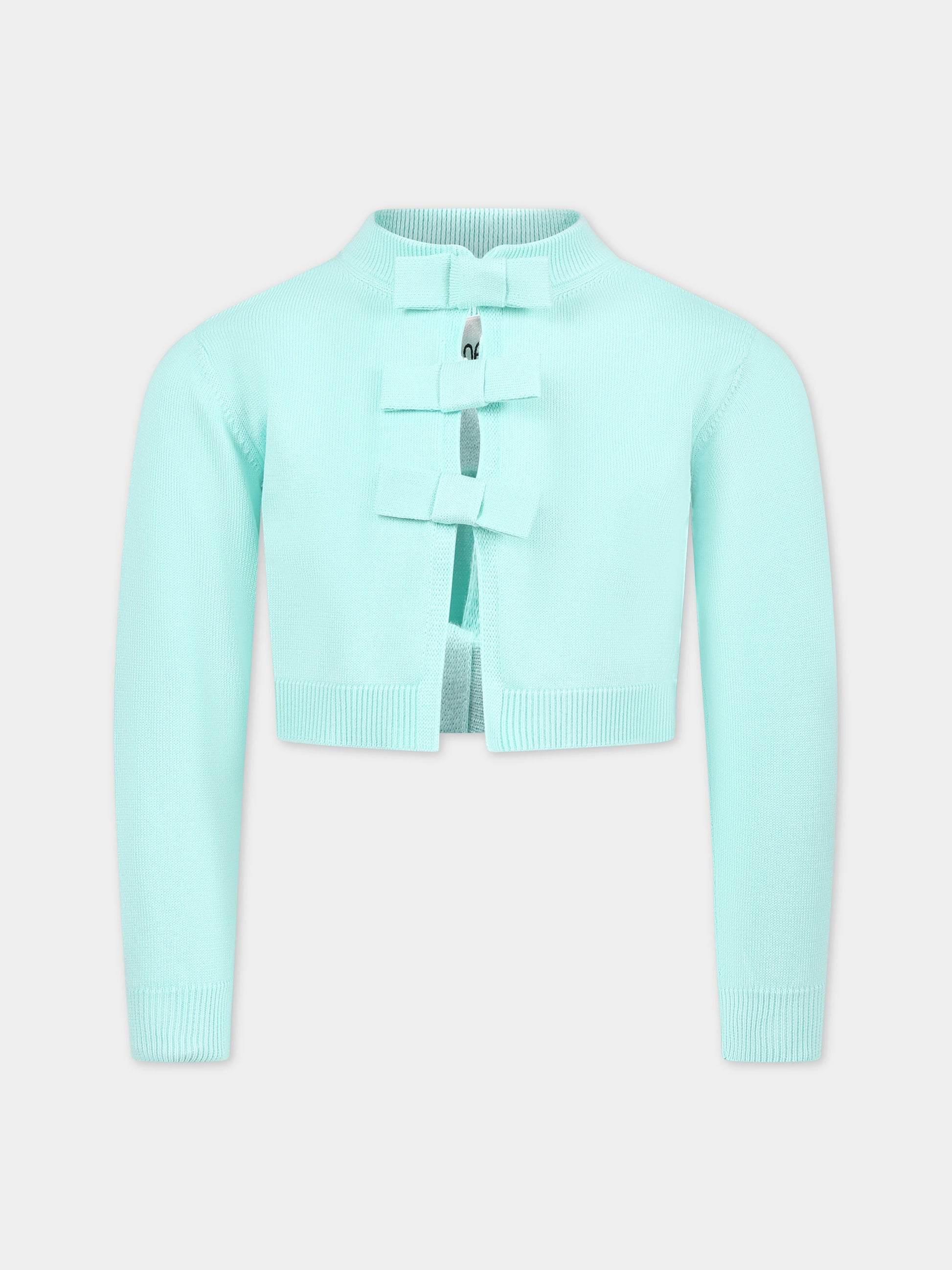 Cardigan verde per bambina con fiocchi,Simonetta,SS9A80 X0003 630