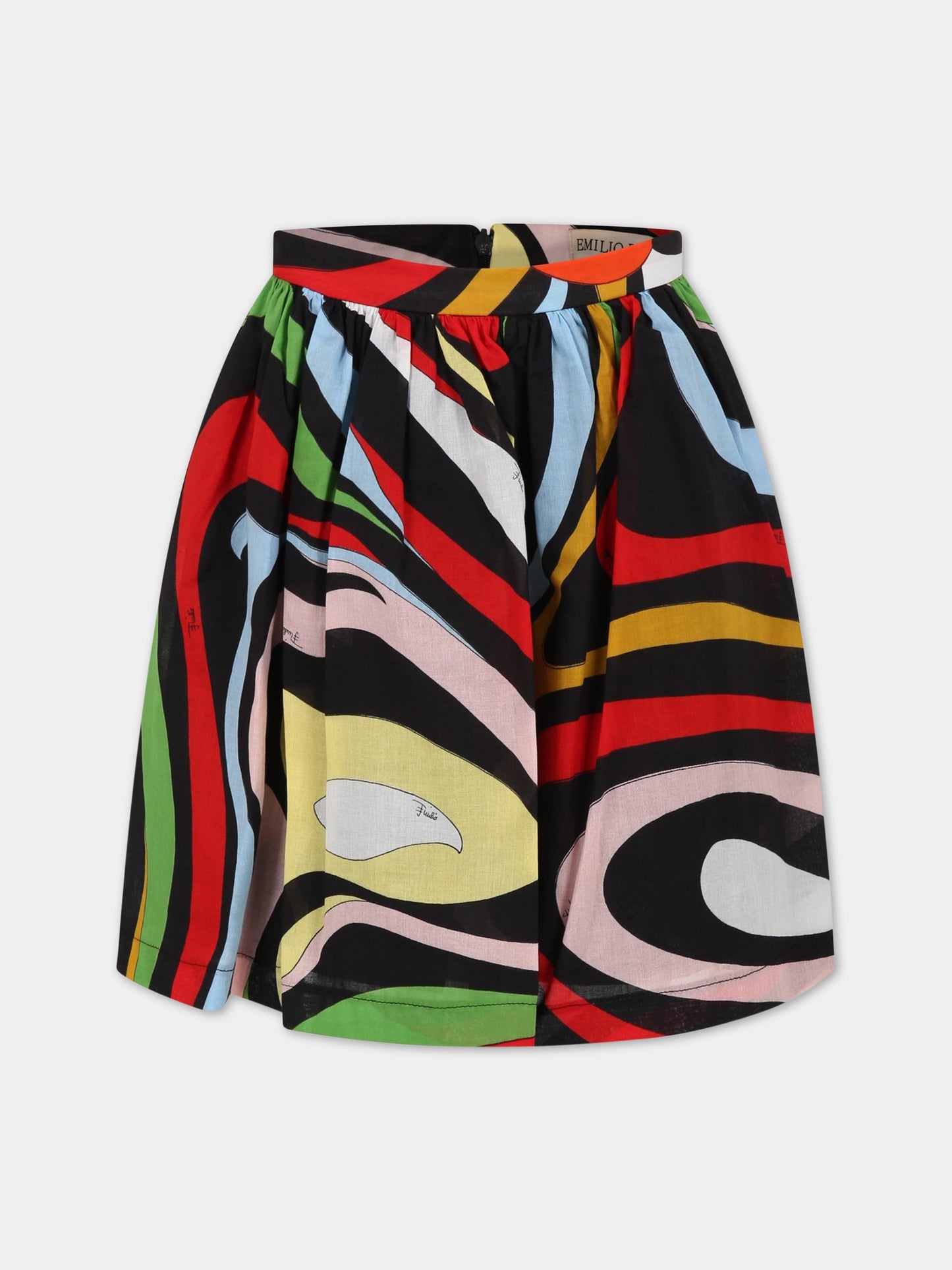 Shorts multicolor per bambina con stampa e logo,Emilio Pucci Junior,PS7B04 M0025 930MC