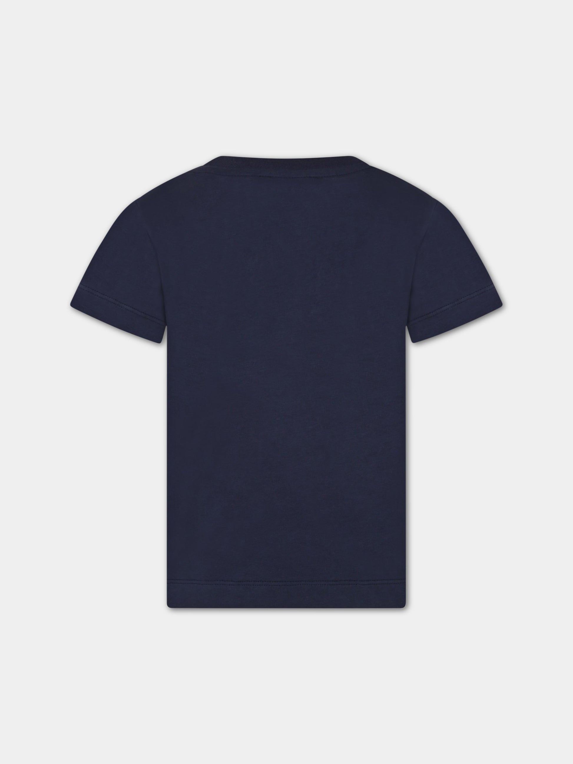 T-shirt blu per bambino con logo,Balmain Kids,BS8B31 Z0082 649OR