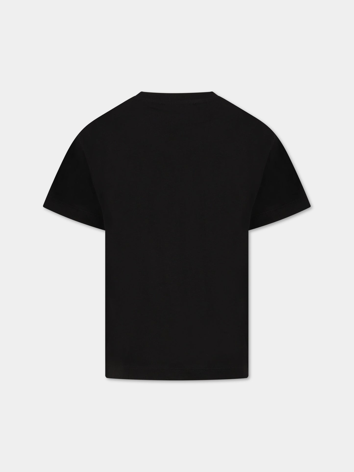 T-shirt nera per bambini con logo,Balmain Kids,BS8R41 J0177 930BC