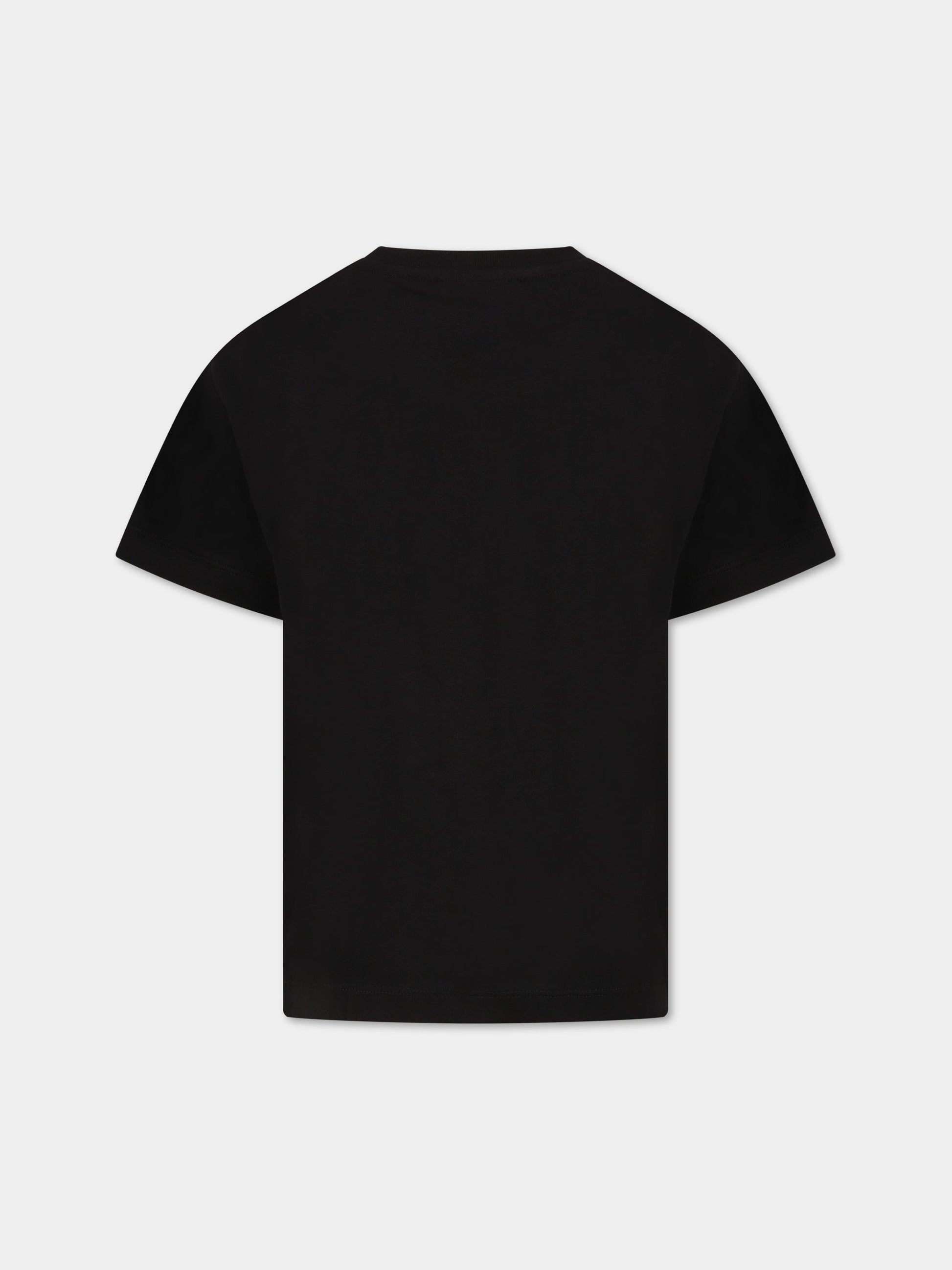 T-shirt nera per bambini con logo,Balmain Kids,BS8R41 J0177 930BC