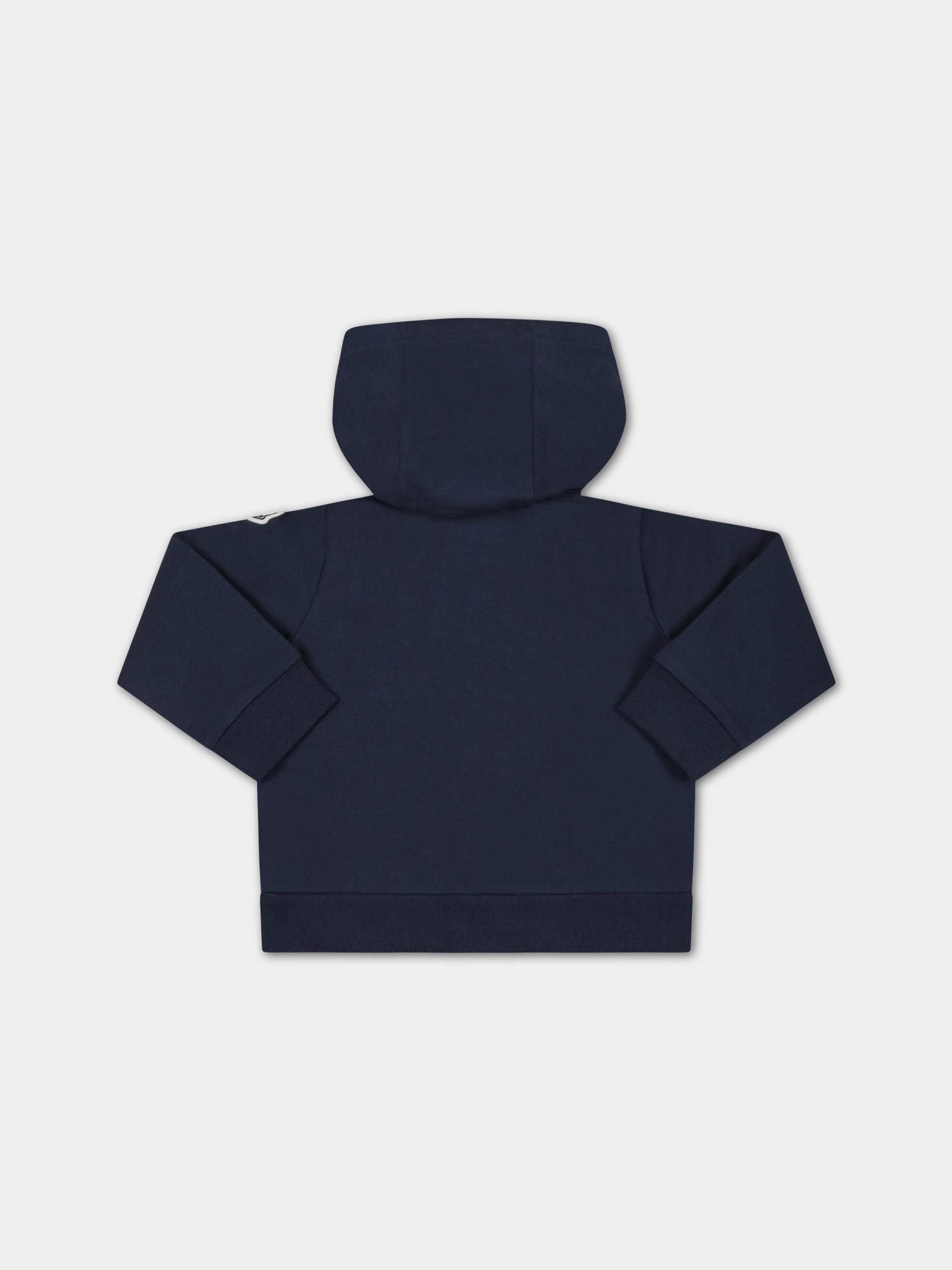 Felpa blu per neonato con logo,Moncler Kids,951 8G00005 809AC 744