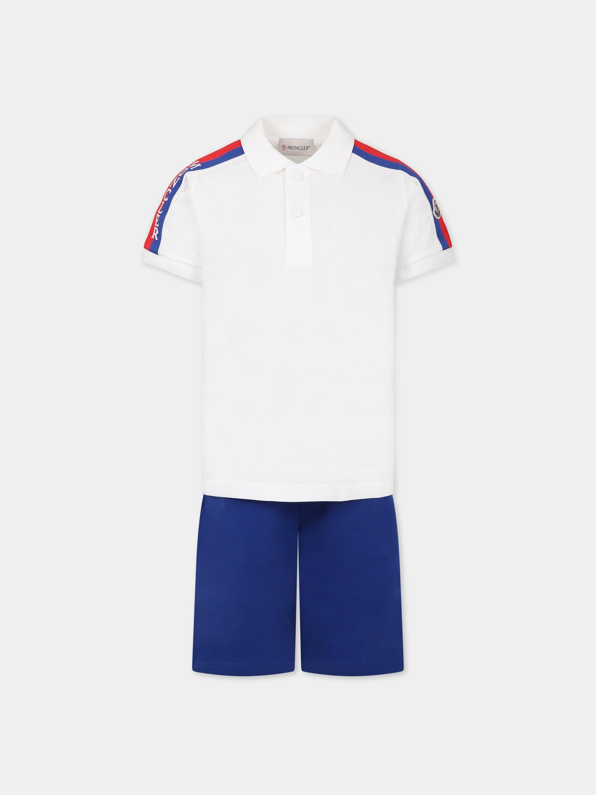 Completo multicolor per bambino con logo e dettagli blu e rosso,Moncler Kids,954 8M00023 83907 002