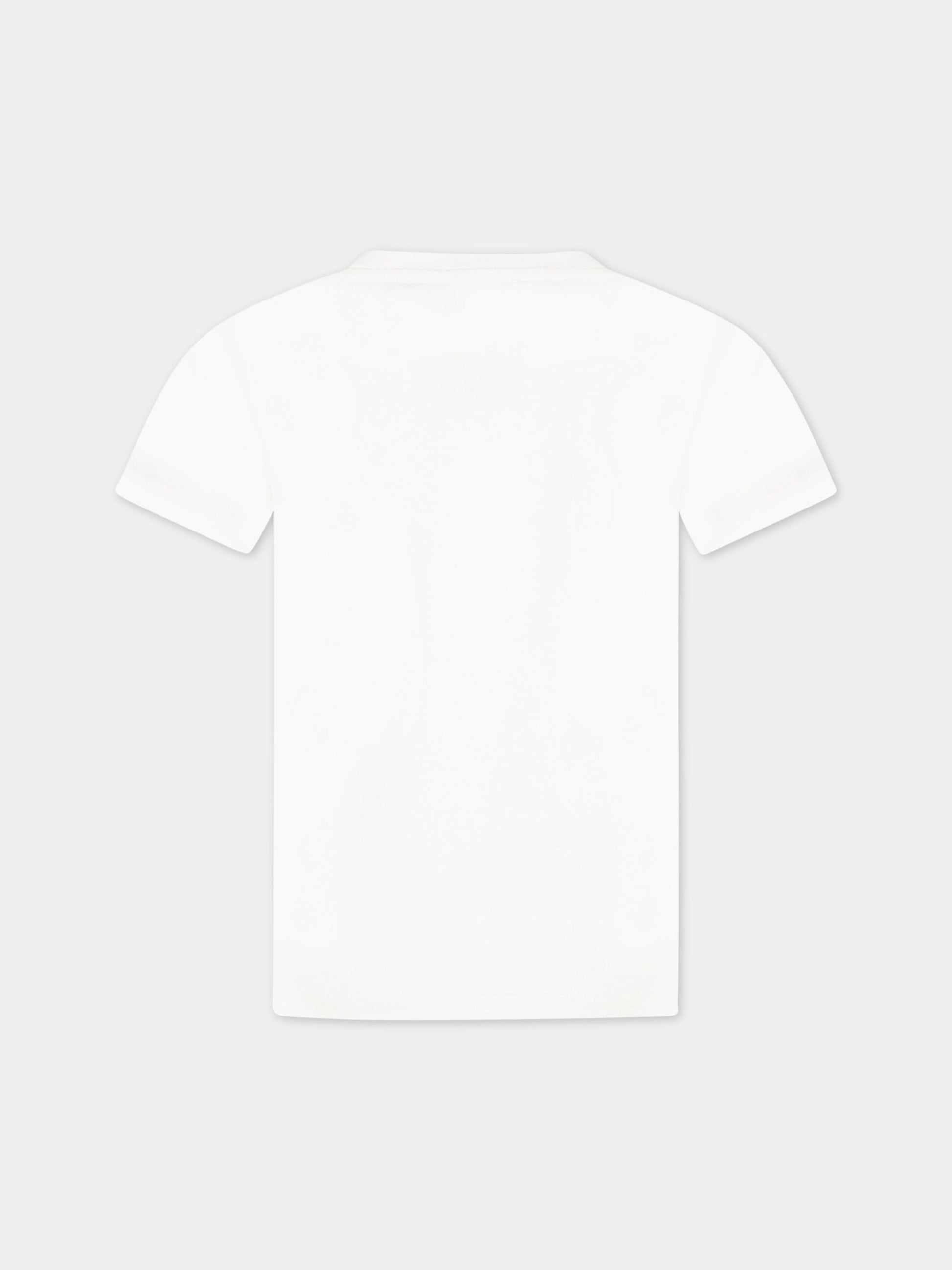 T-shirt bianca per bambina con logo fucsia,Versace,1000239 1A06518 2W310