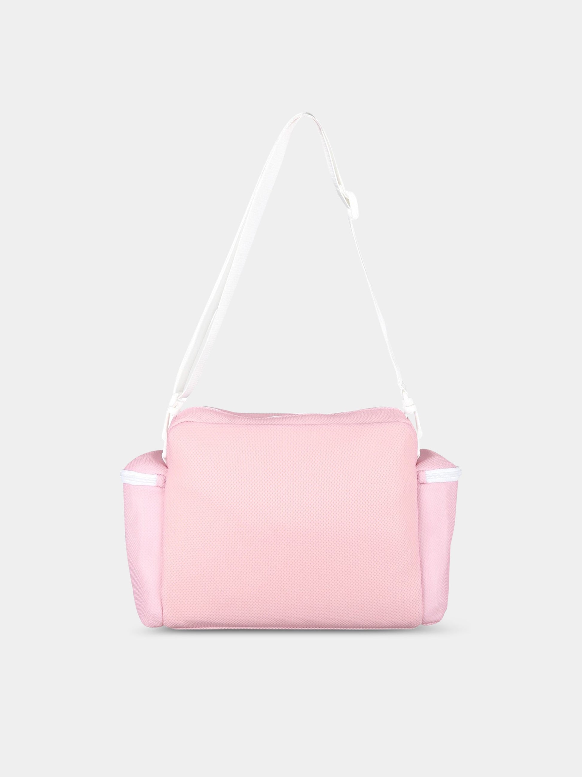 Borsa-mamma rosa per neonata con logo,Versace,1007127 1A06133 2PE90