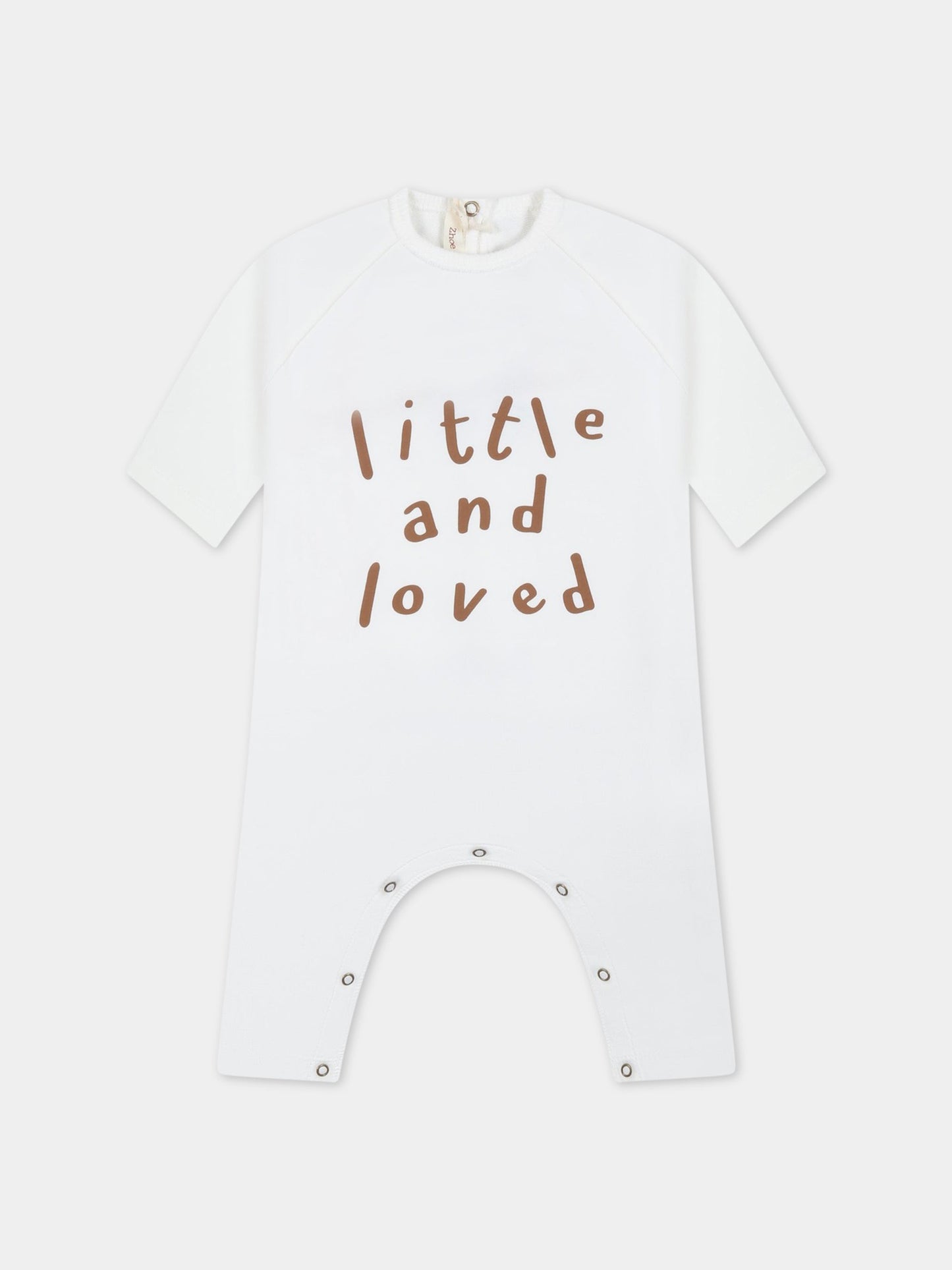 Tutina avorio per neonati con scritta marrone,Zhoe & Tobiah,FFE18 BIASTSAF