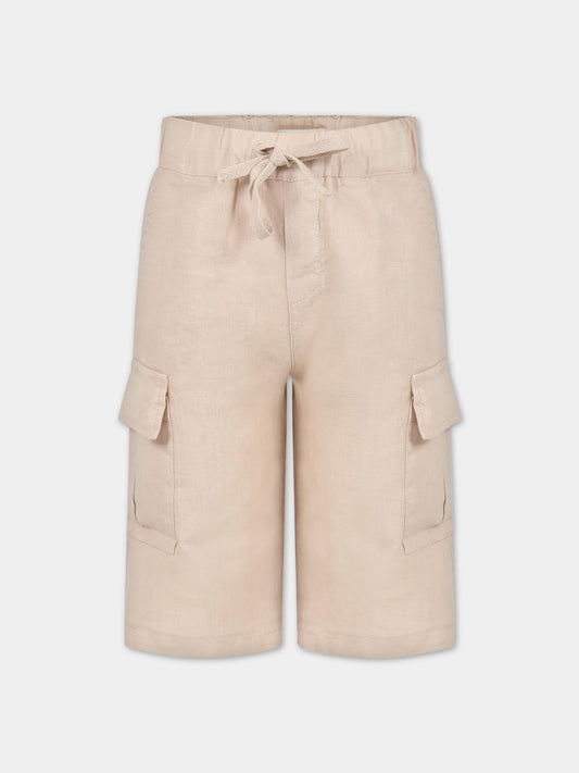 Bermuda avorio per bambino in lino,Zhoe & Tobiah,LIN4 23