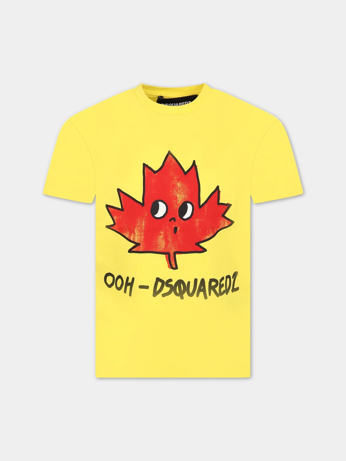 T-shirt gialla per bambino con logo e stampa,Dsquared2,DQ1625 D004G DQ205