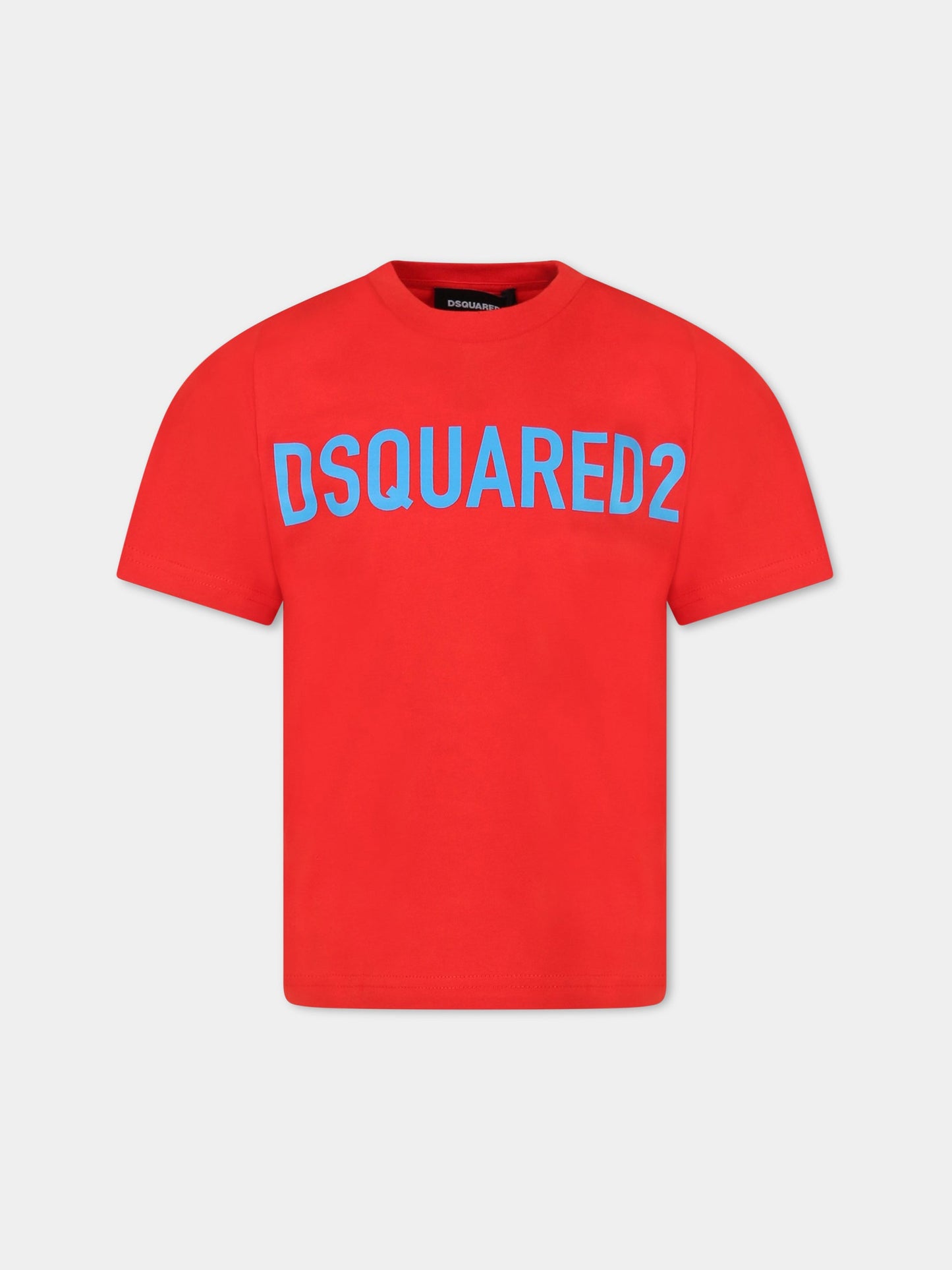 T-shirt rossa per bambino con logo,Dsquared2,DQ1770 D0A4C DQ413