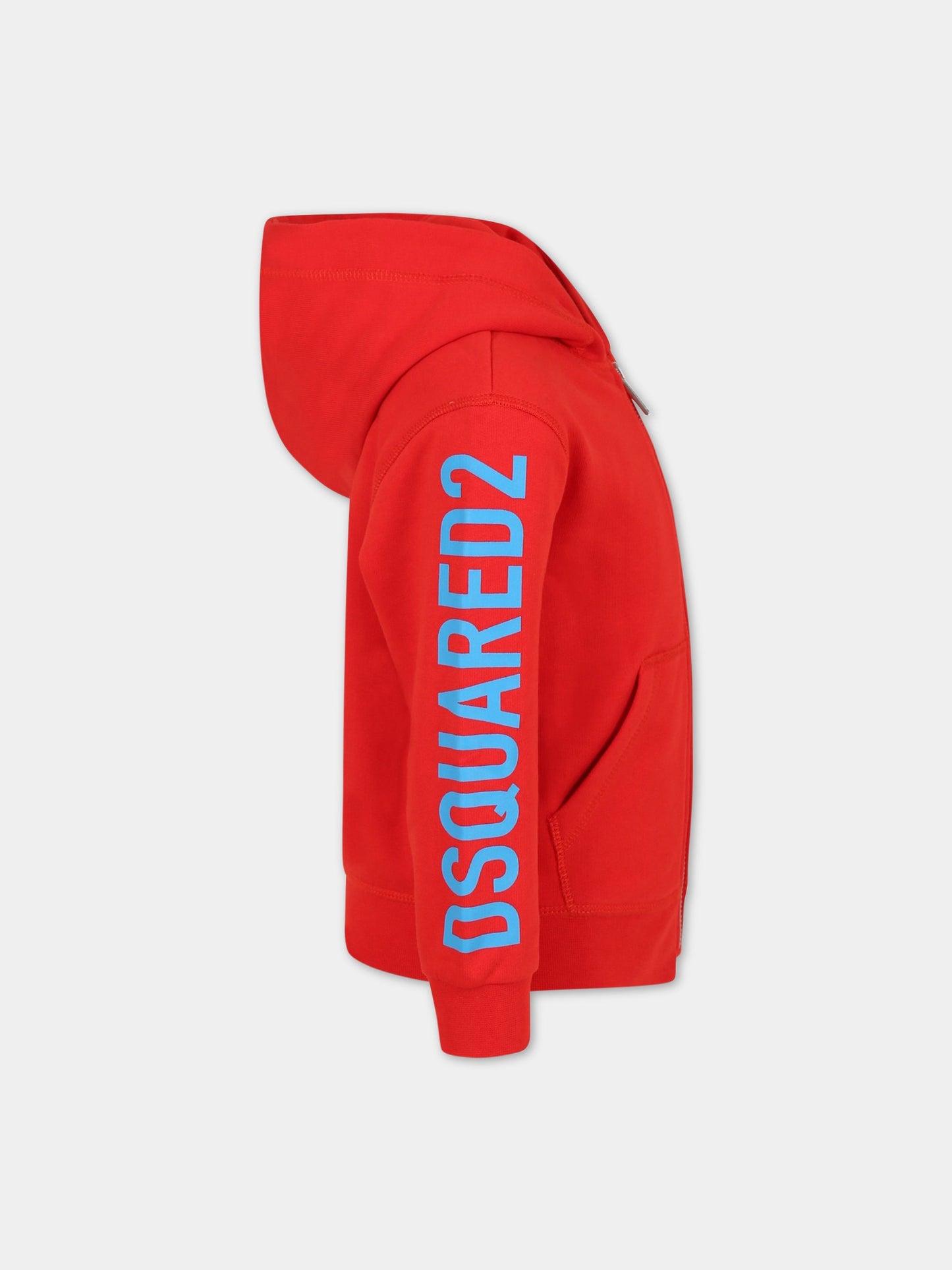 Felpa rossa per bambino con logo,Dsquared2,DQ1783 D0A4D DQ413