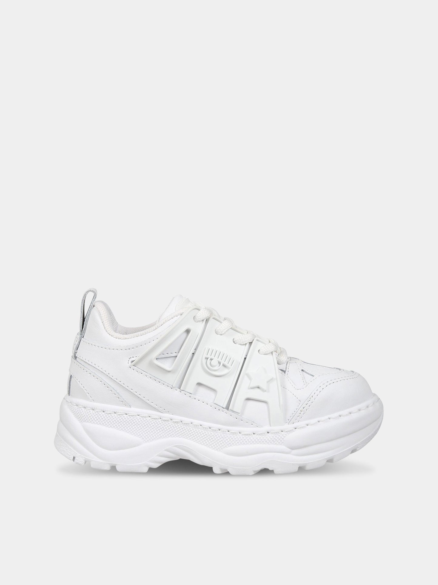 Sneakers bianco per bambina con iconici eyes flirting,Chiara Ferragni Collection,CFB150 009 S23 K