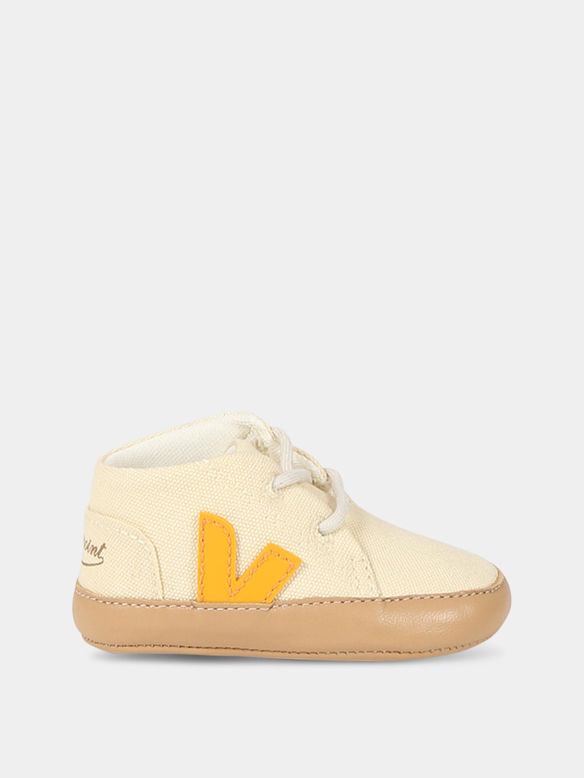 Sneakers avorio per neonati con logo,Veja X Bonpoint,BB0103239C