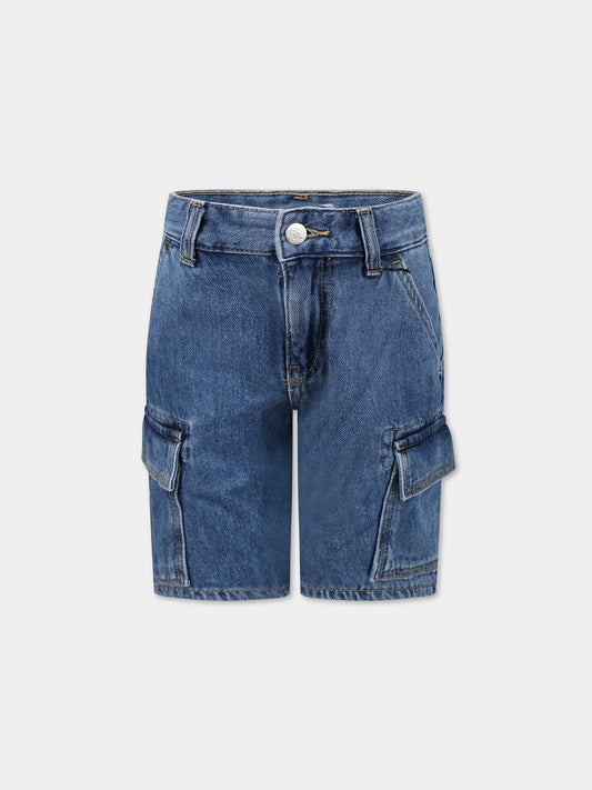 Shorts blu per bambino con logo,Calvin Klein Kids,CKIB0IB01606 IB0IB01606 1BJ