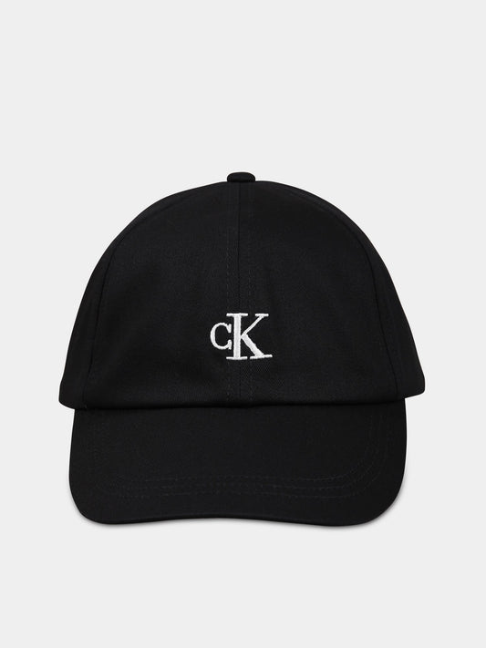 Cappello nero per bambini con logo,Calvin Klein Kids,CKIU0IU00150 IU0IU00150 BEH