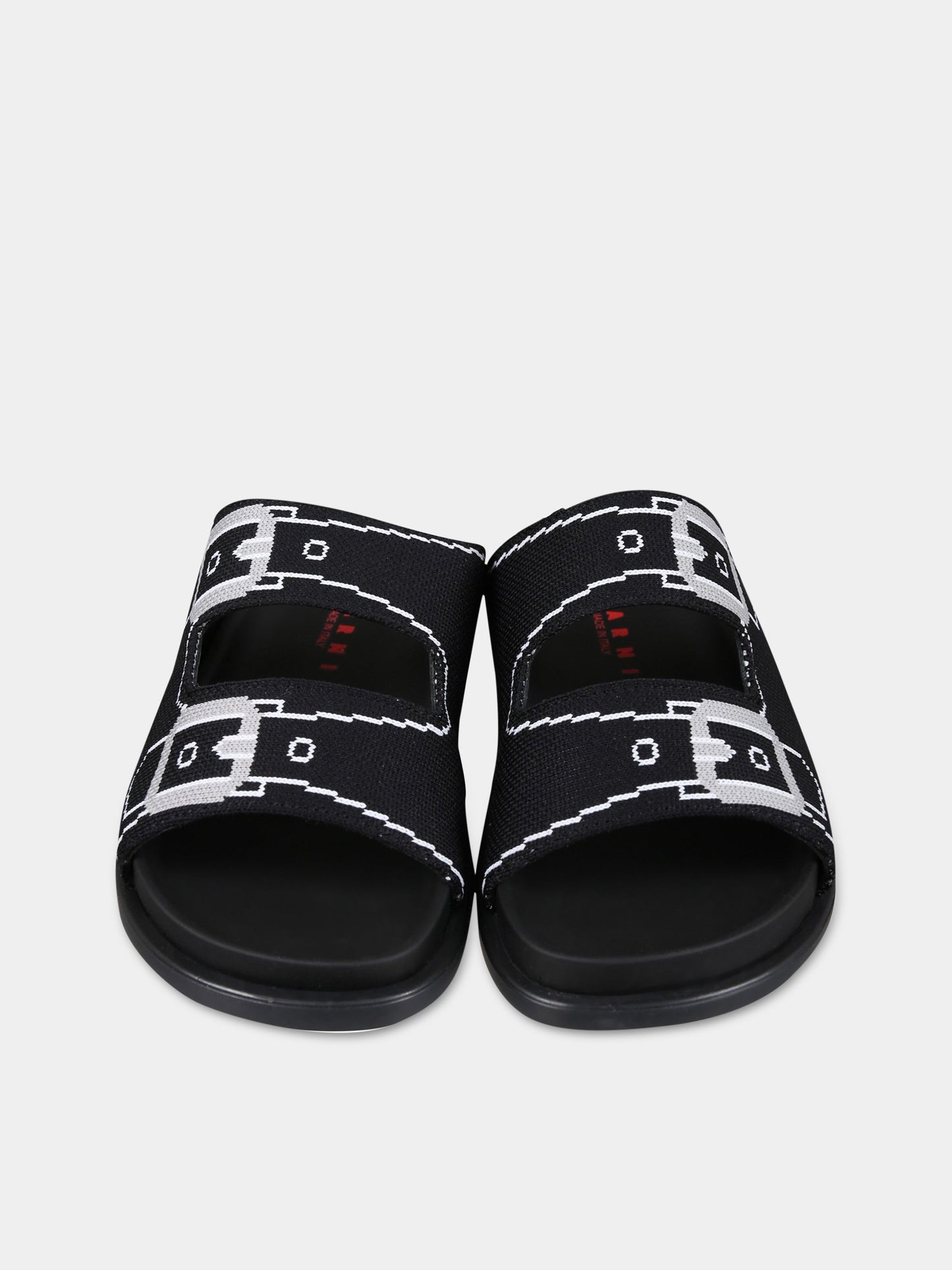 Sandalo nero per bambina con fascia ad intarsio,Marni Kids,73472 4