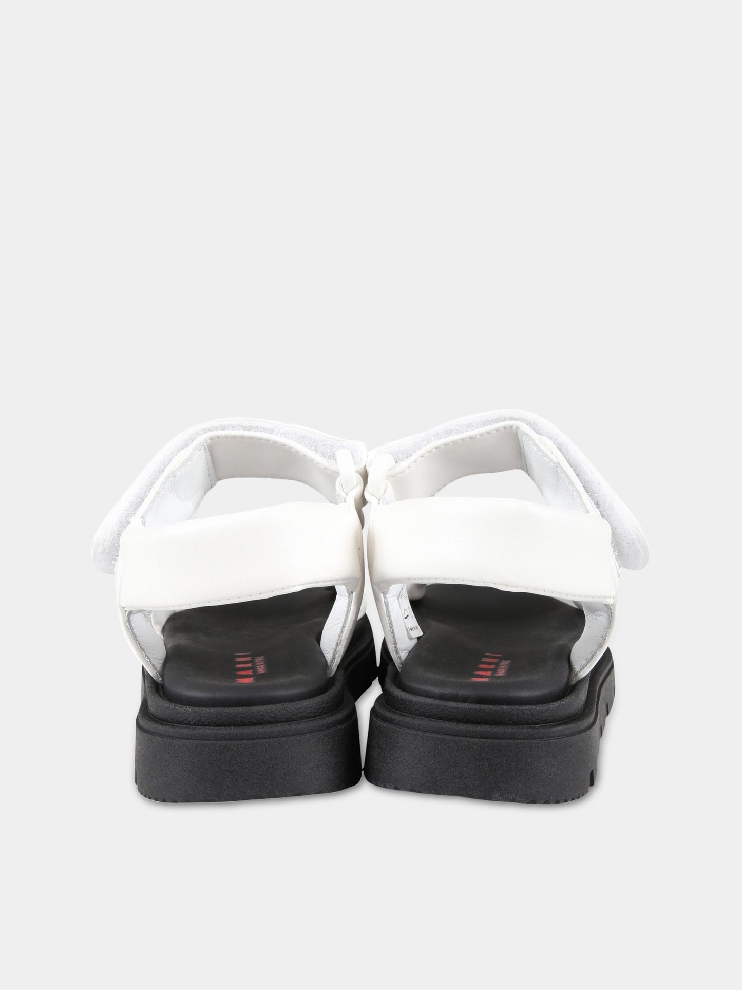 Sandali bianchi e neri per bambina con logo nero,Marni Kids,73461 3